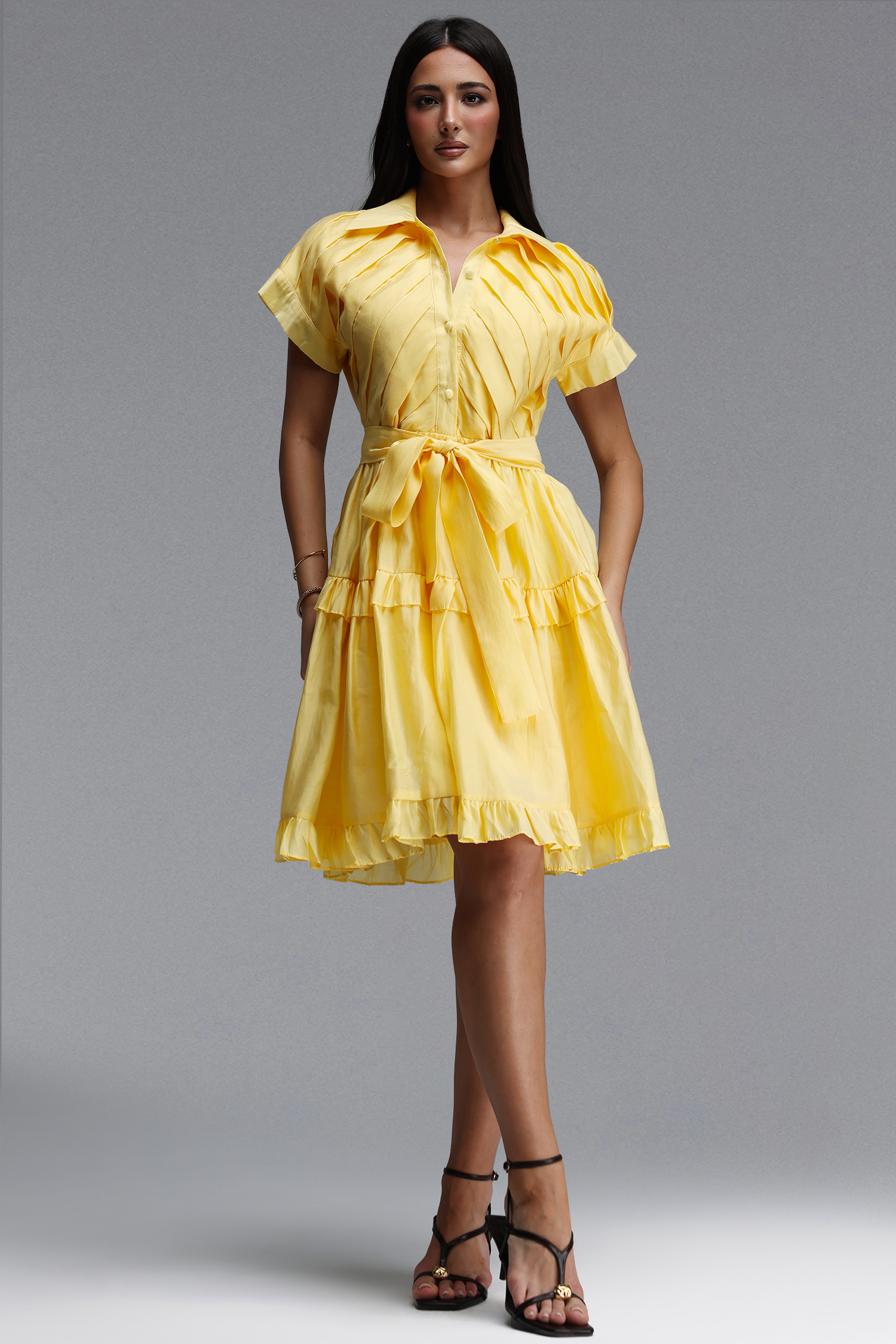 Sete Resort Flowy Sleeveless Ruched Woven Mini Dress