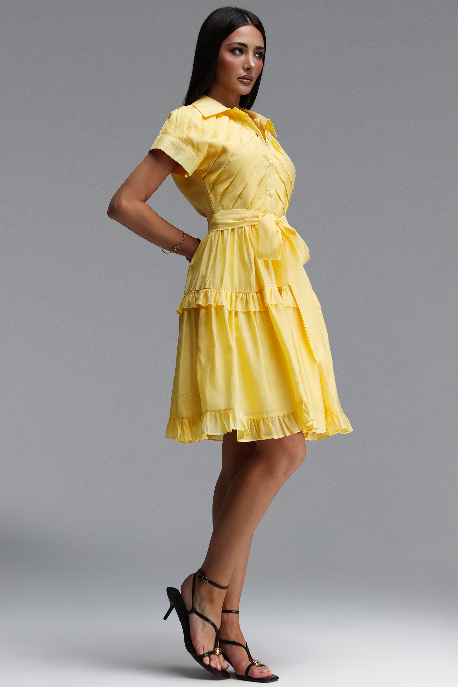 Sete Resort Flowy Sleeveless Ruched Woven Mini Dress