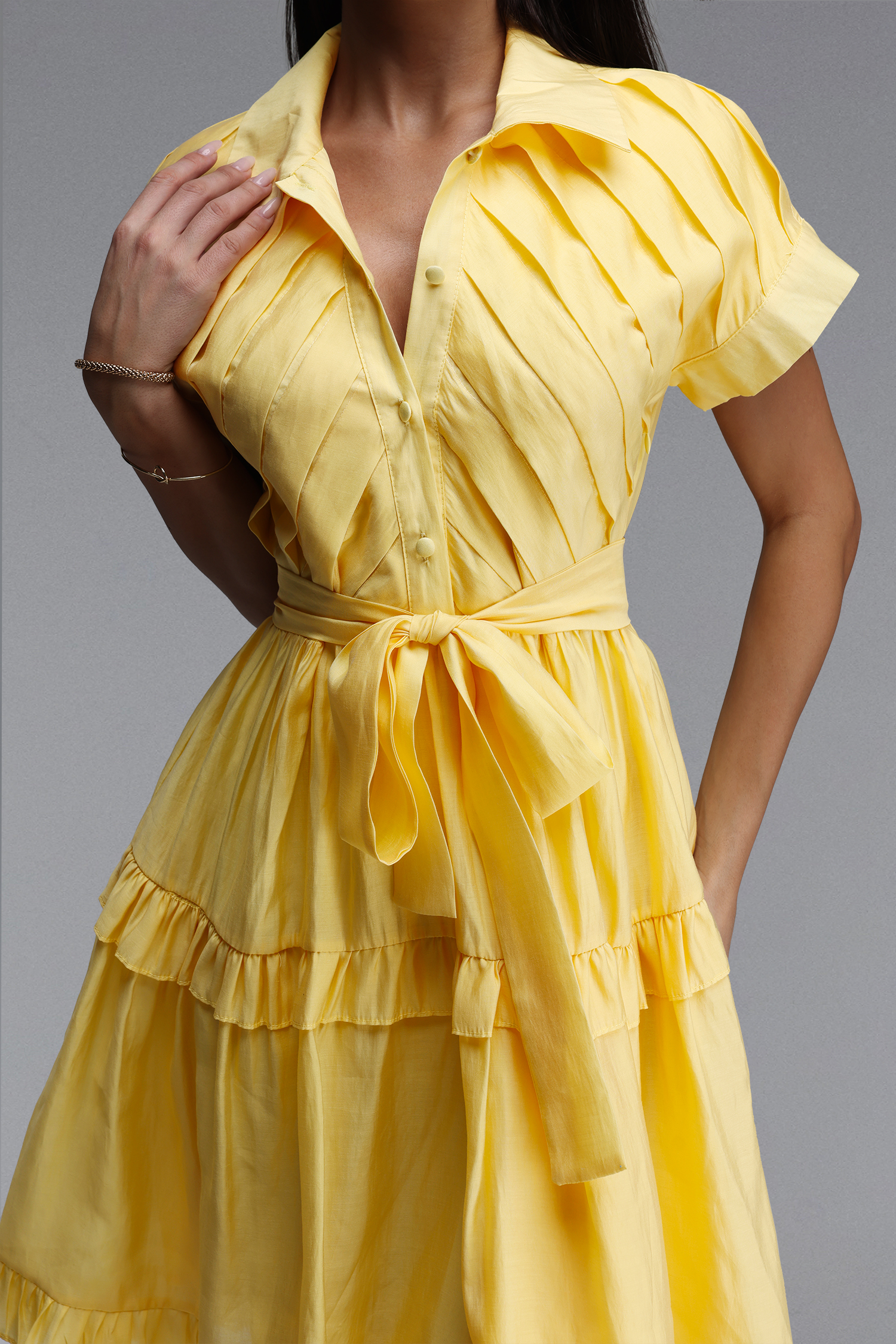Sete Resort Flowy Sleeveless Ruched Woven Mini Dress