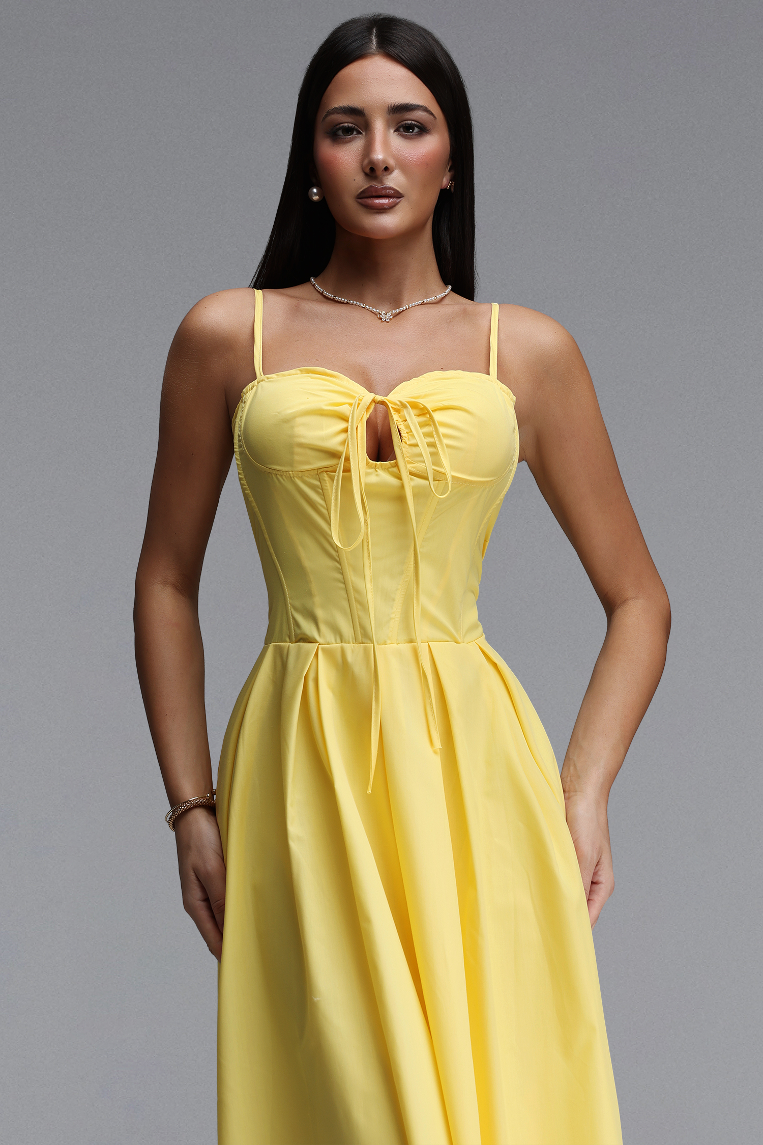 Demily Resort Flowy Cut Out Sleeveless Woven Maxi Dress