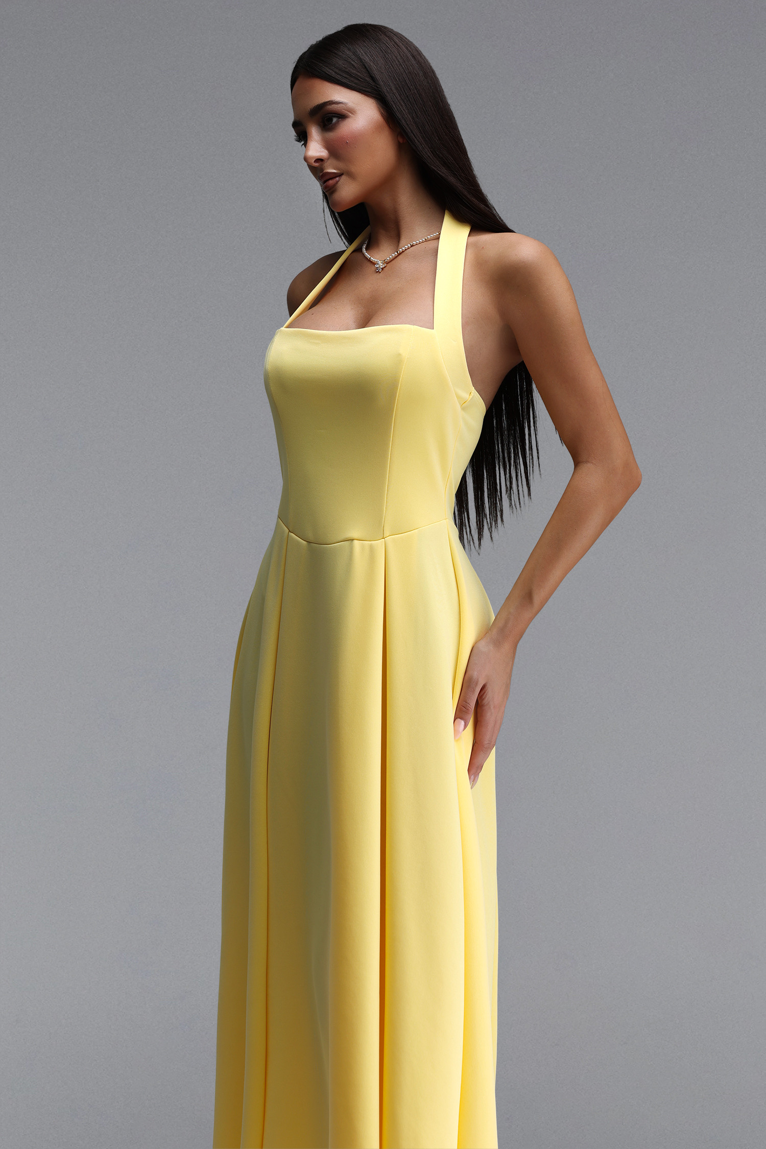 Olivia Elegant Tailored Sleeveless Woven Maxi Dress