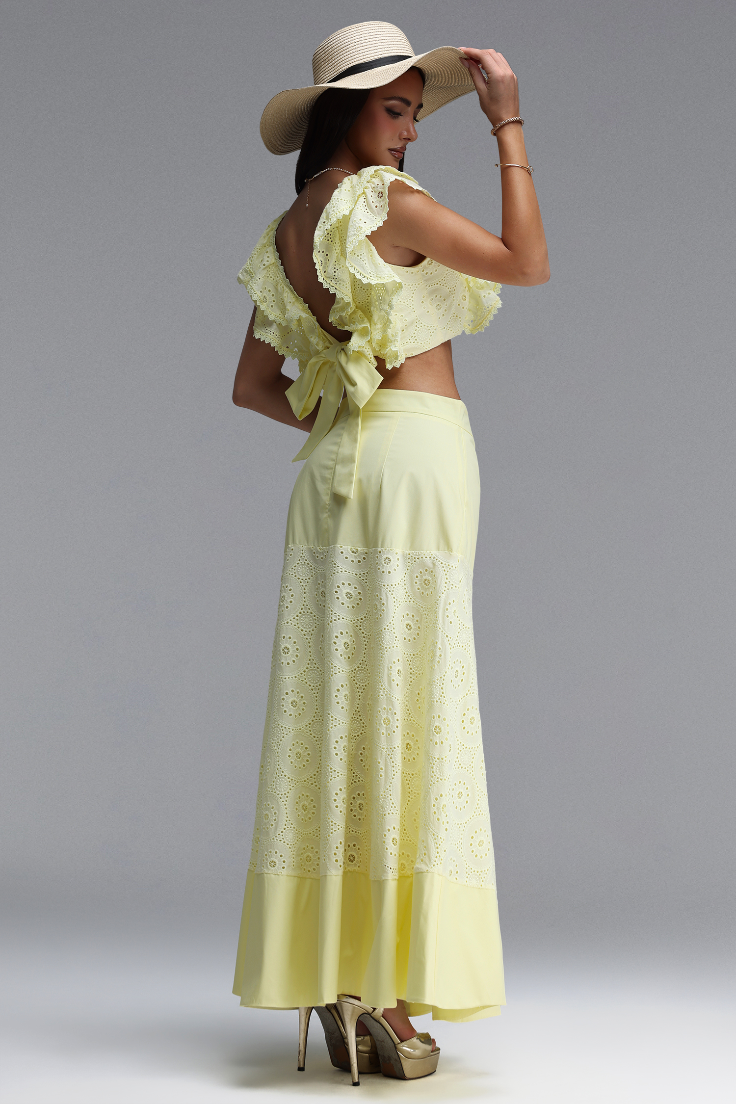 Erin Resort Flowy Sleeveless Woven Top and Skirt Two Piece Set