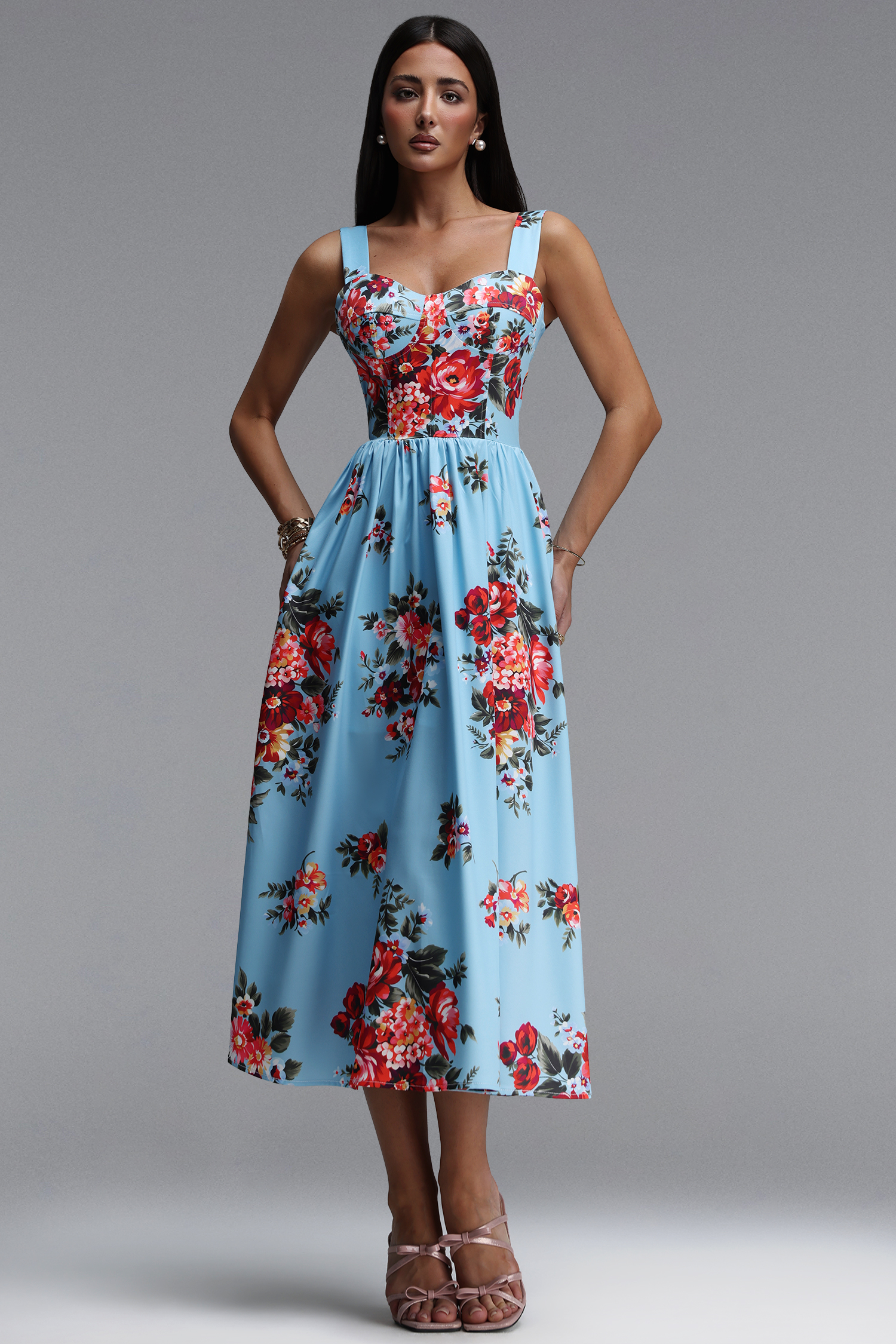 Mailik Resort Flowy Sleeveless Floral Print Woven Maxi Dress