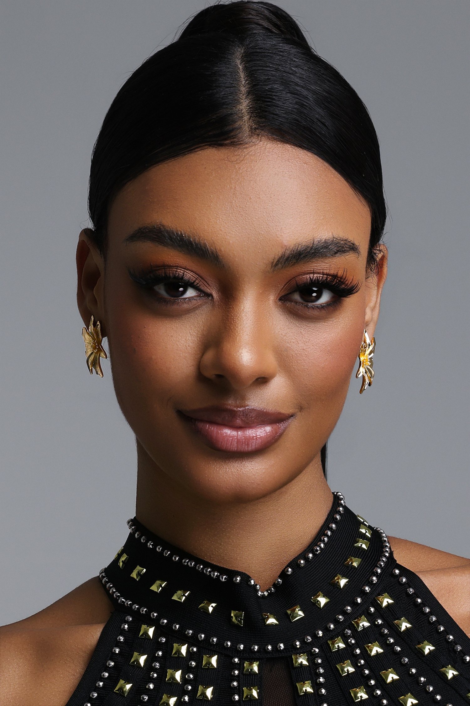 Inbar Gold Floral Sculpted Stud Earrings