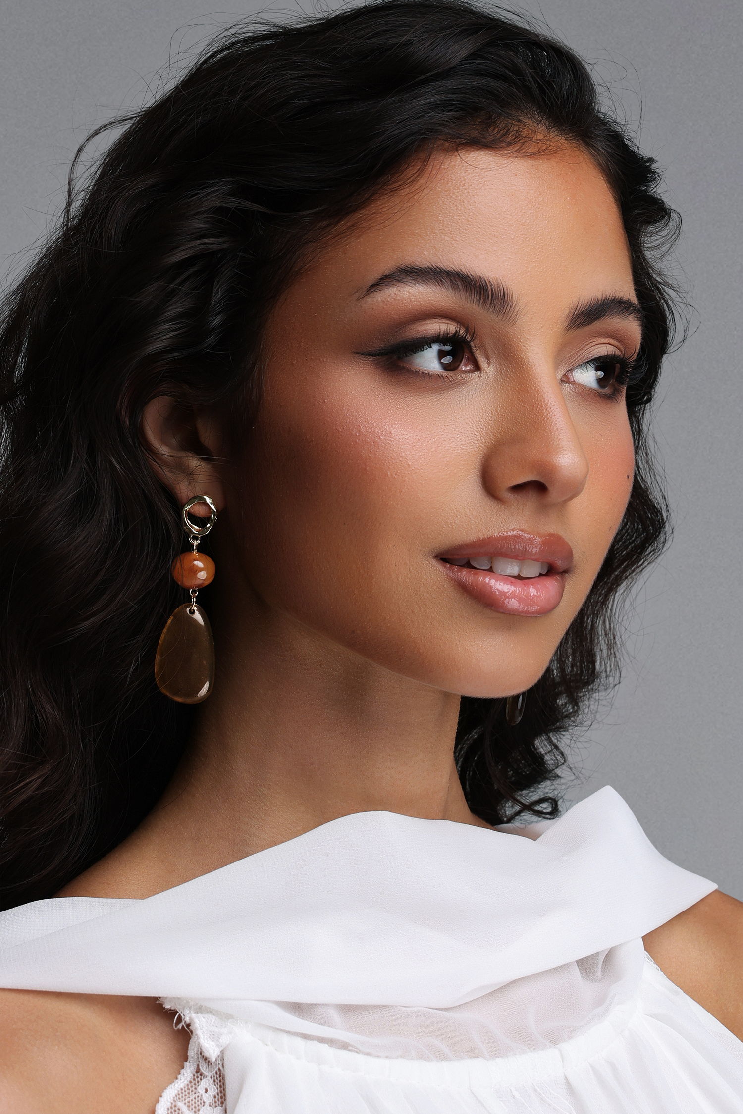 Xacier Amber Gradient Teardrop Dangle Earrings