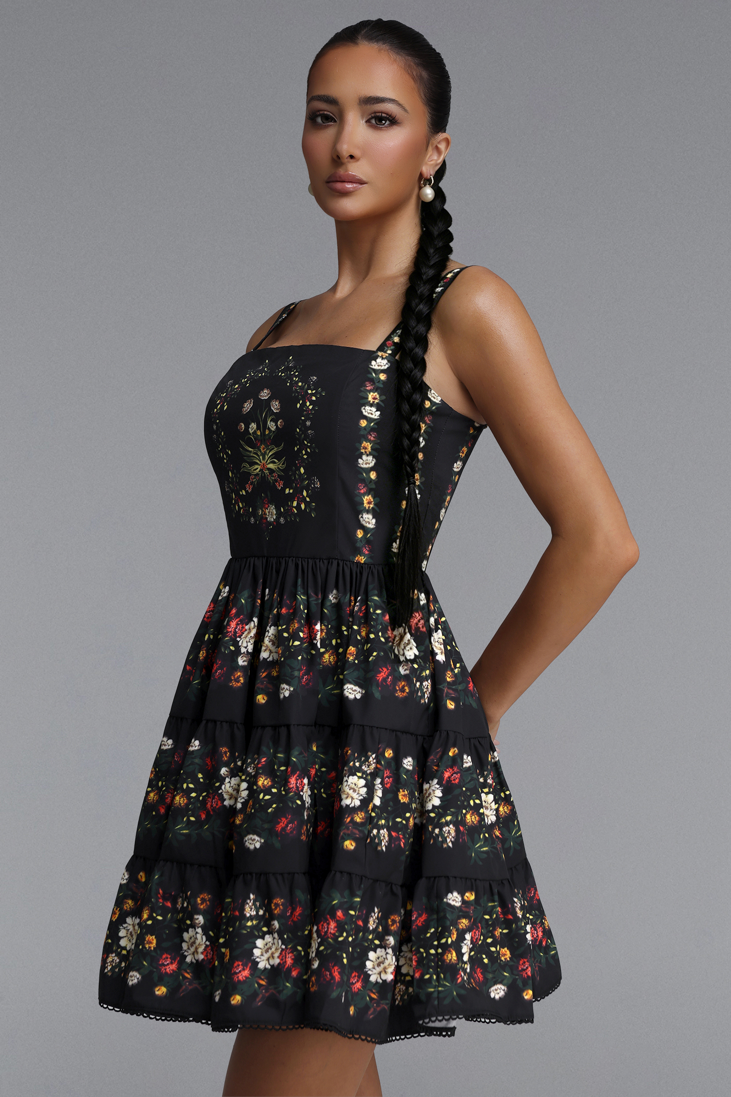 Romelle Resort Flowy Sleeveless Floral Print Woven Mini Dress