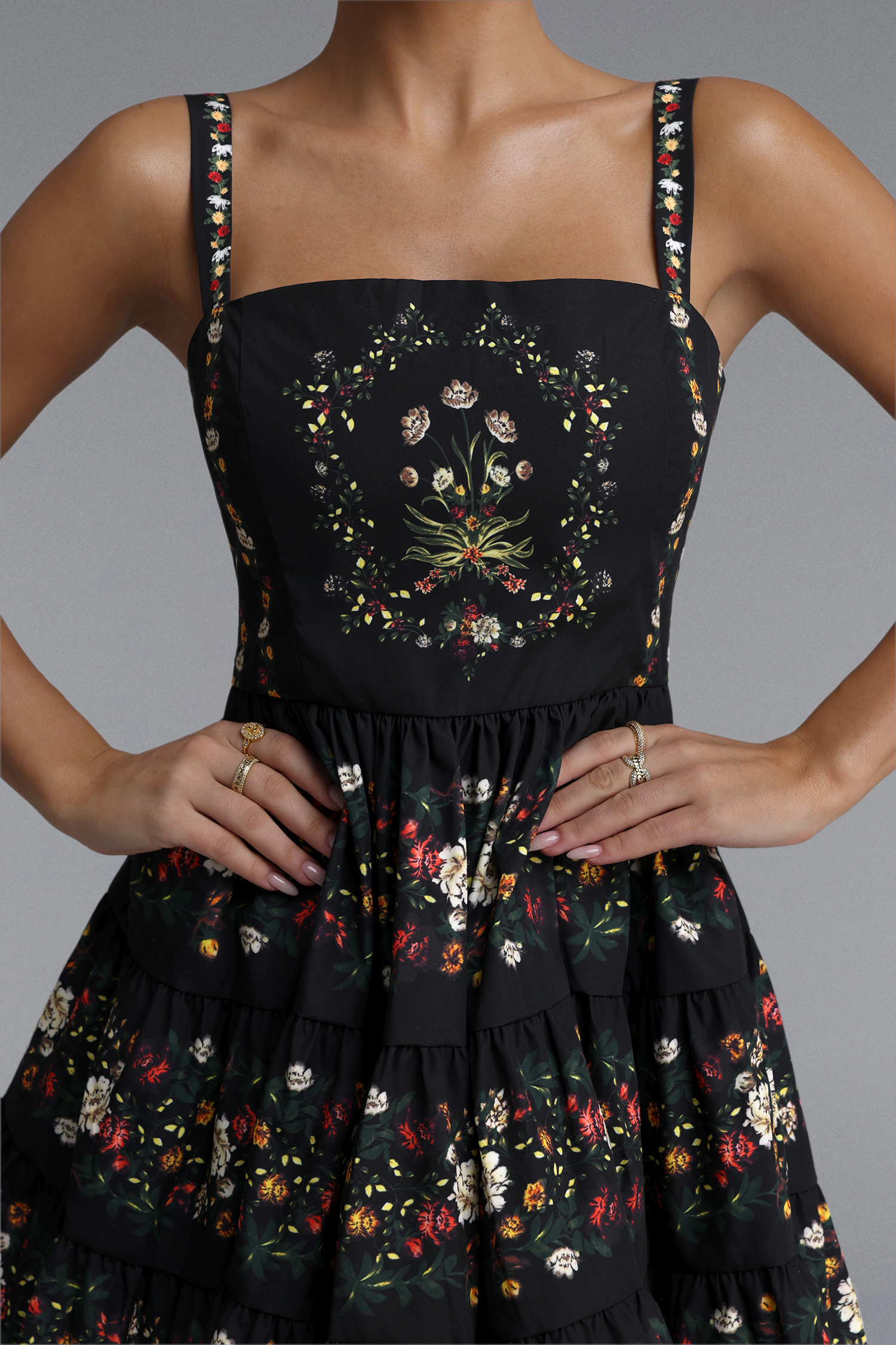 Romelle Resort Flowy Sleeveless Floral Print Woven Mini Dress