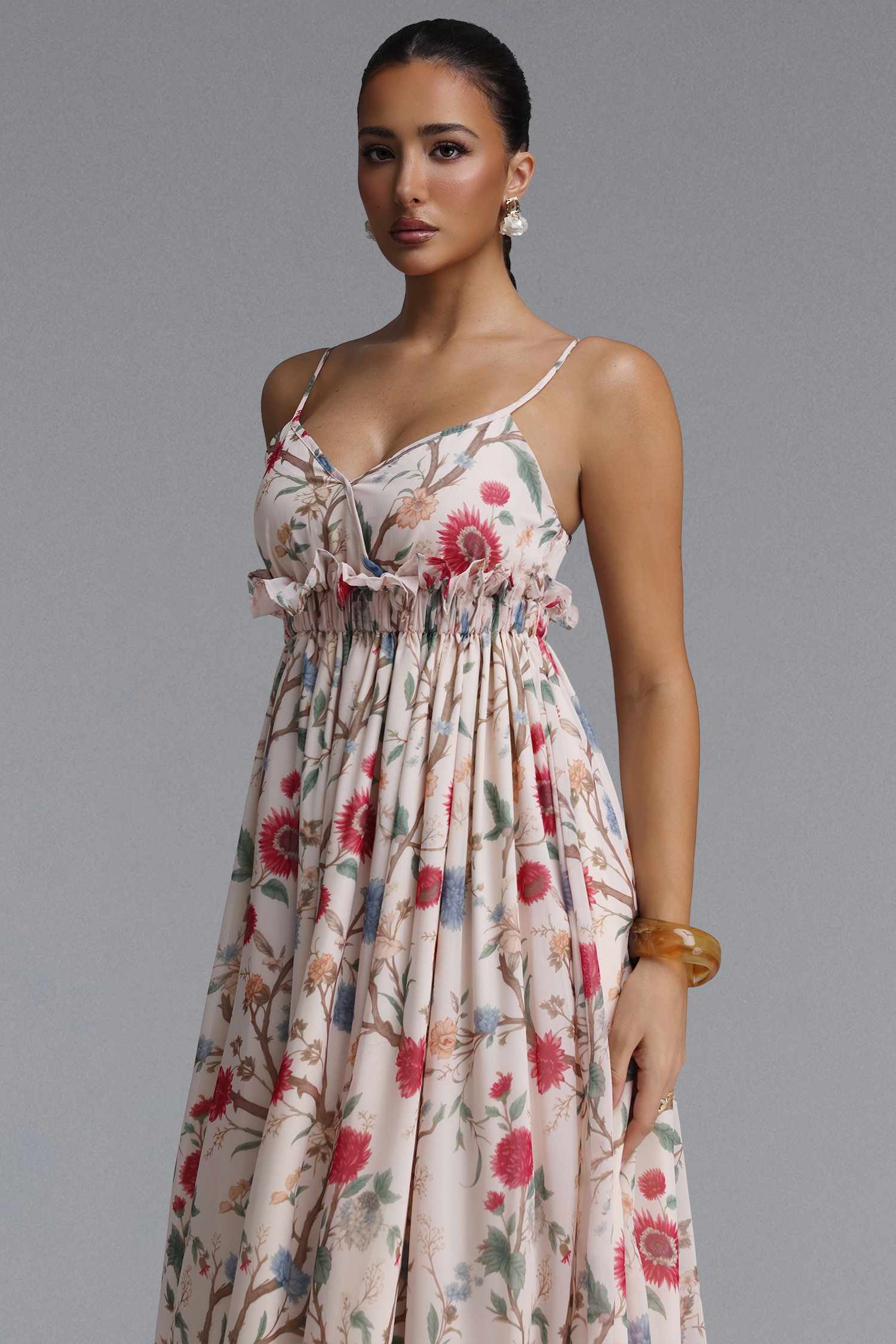 virginia floral ruffle maxi slip dress The Virginia Floral Ruffle Maxi Slip Dress on Sunfere 48
