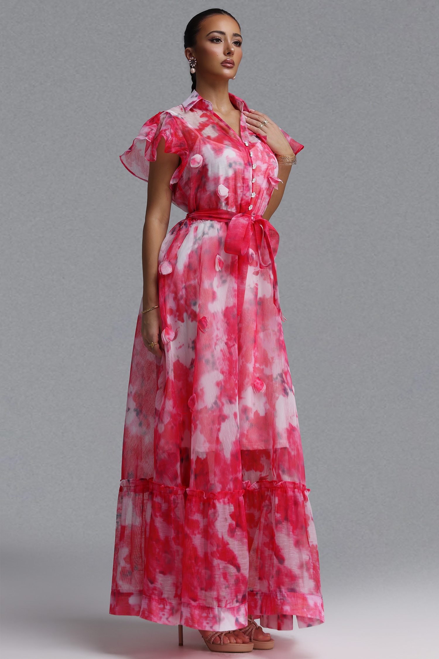 arikka sleeveless organza maxi dress Arikka Sleeveless Organza Maxi Dress (Women)