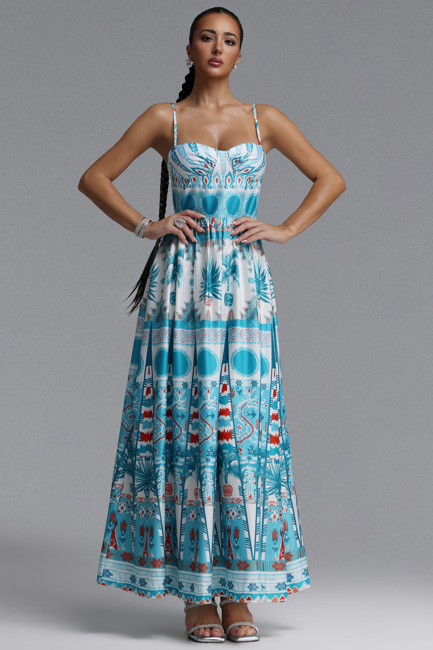 Venal Resort Flowy Print Woven Maxi Dress