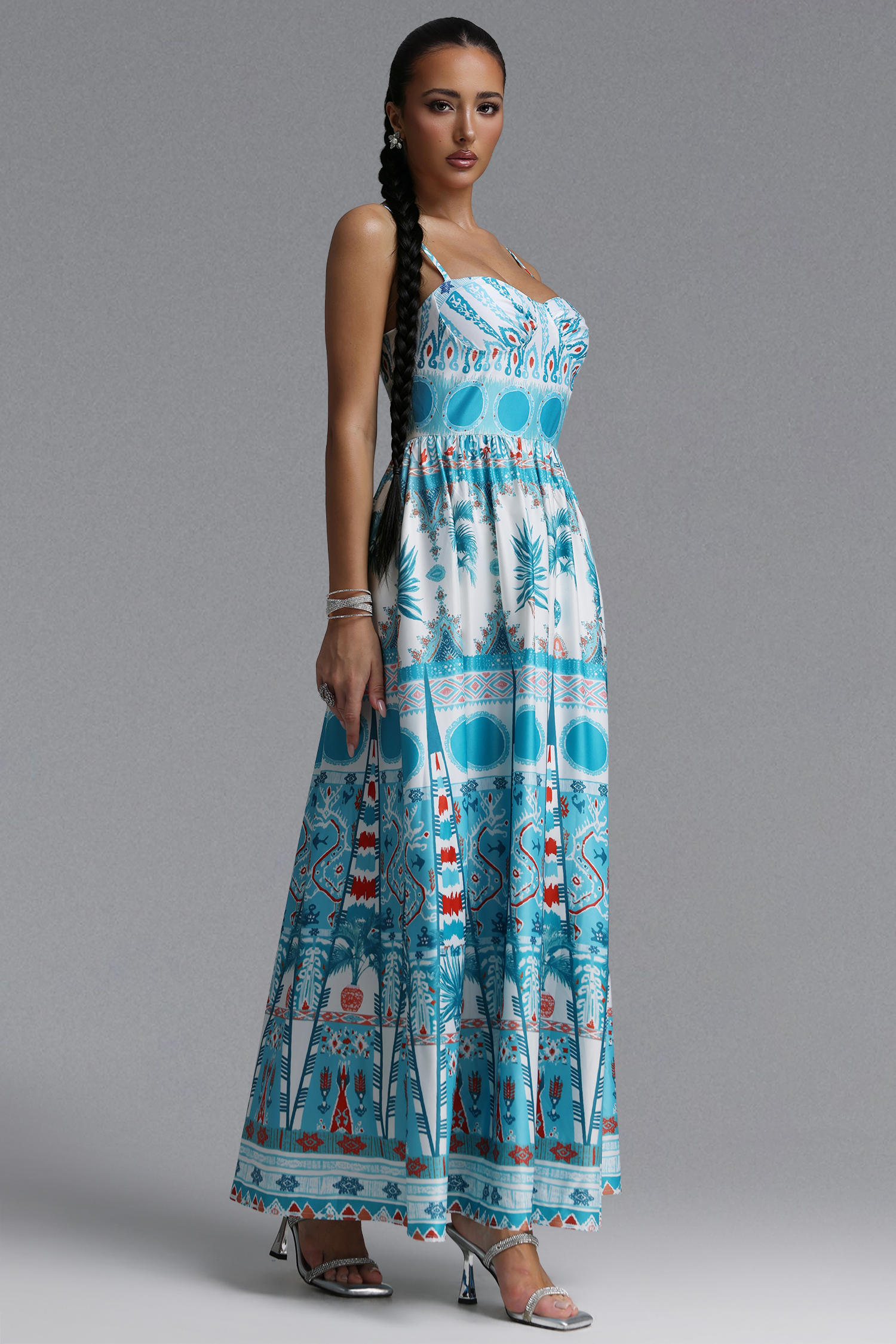 Venal Resort Flowy Print Woven Maxi Dress