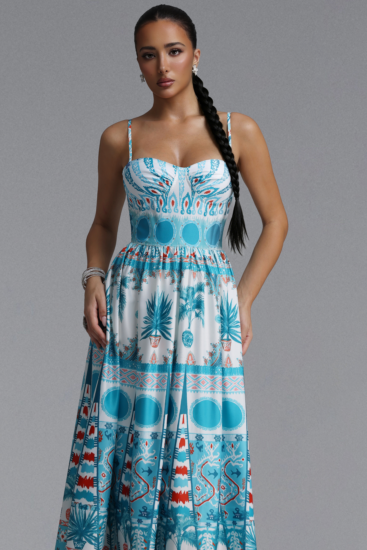 Venal Resort Flowy Print Woven Maxi Dress