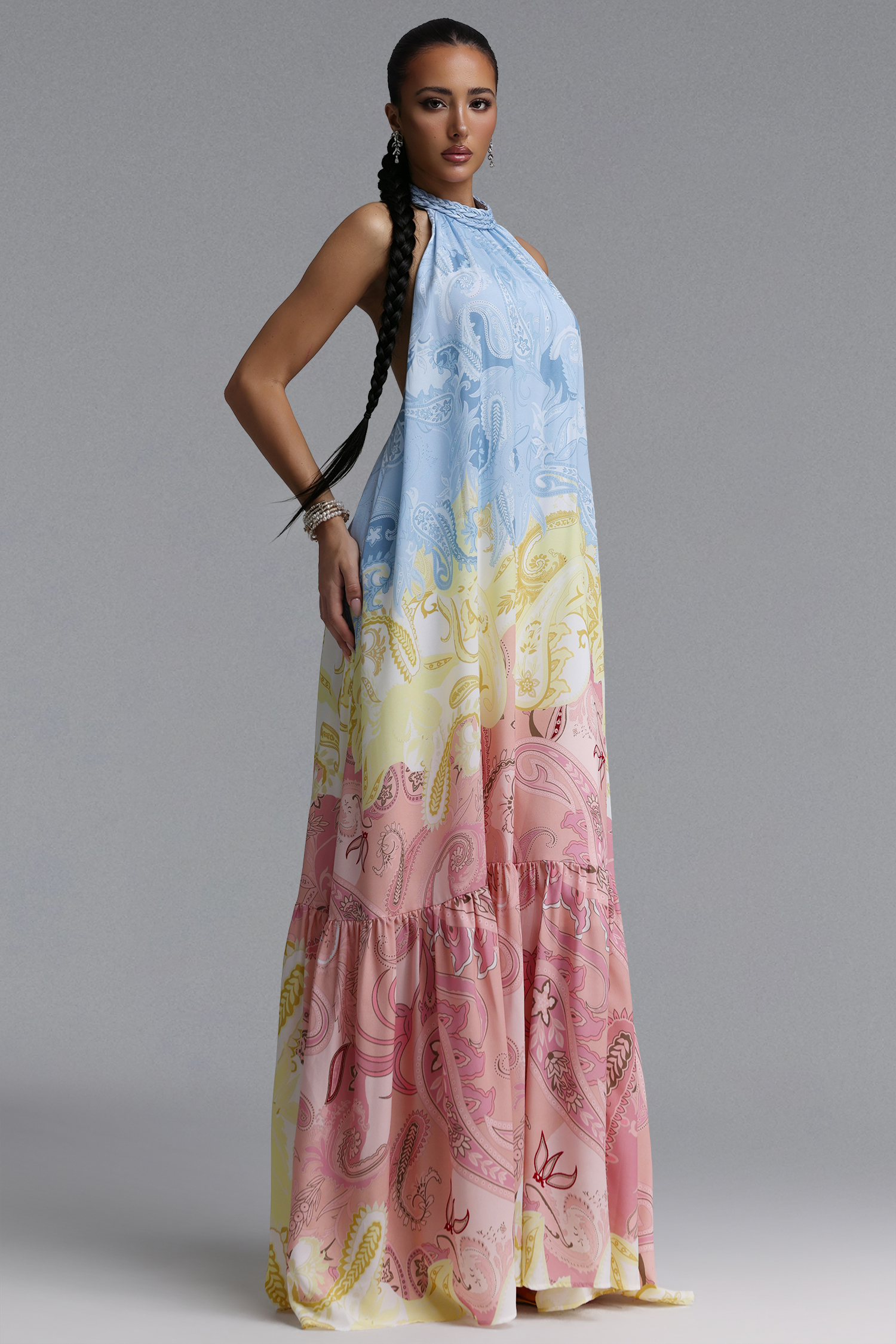 Retale Resort Flowy Sleeveless Print Woven Maxi Dress