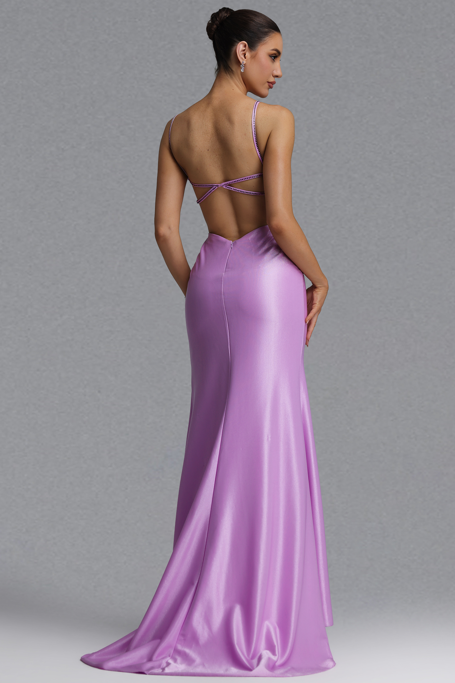 Sagona Romantic Slim Crystal Butterfly Maxi Evening Dress