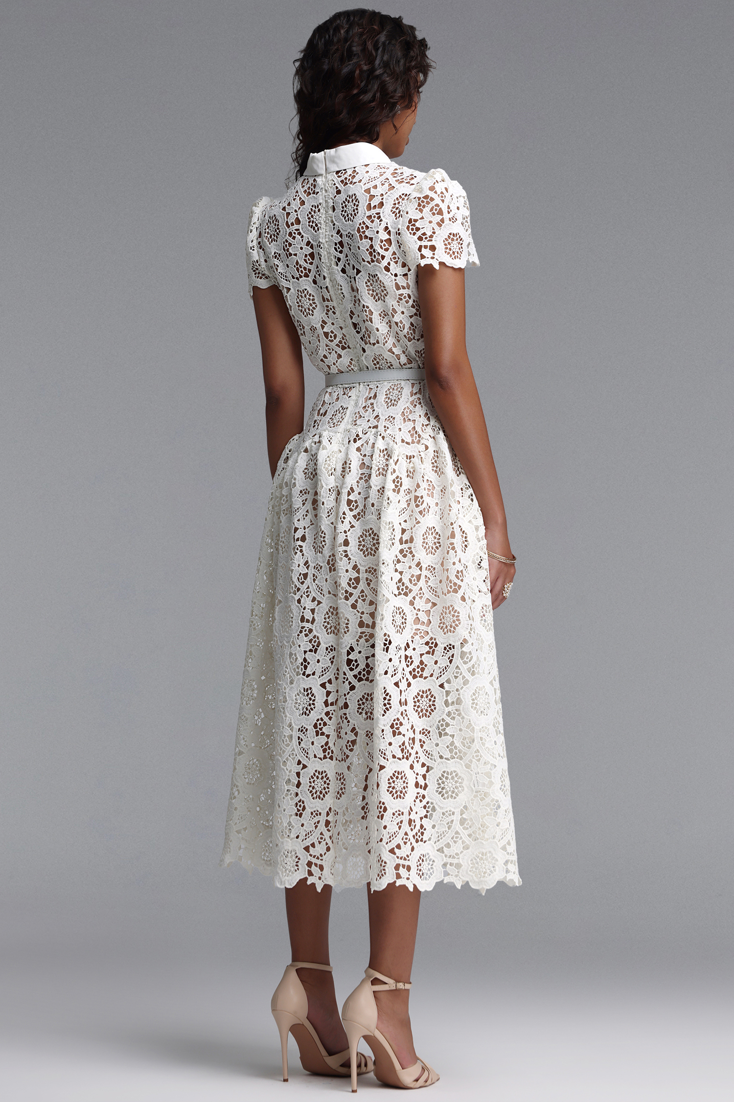 Flava Classic Tailored Short Sleeve Floral Lace Maxi Dress