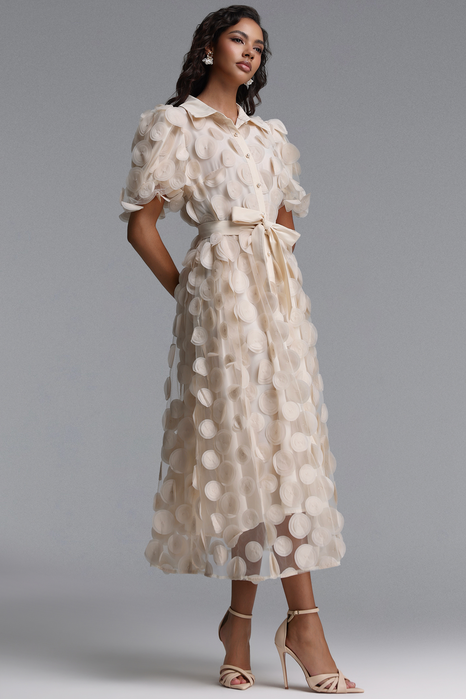 Terri Resort Flowy Short Sleeve Woven Maxi Dress