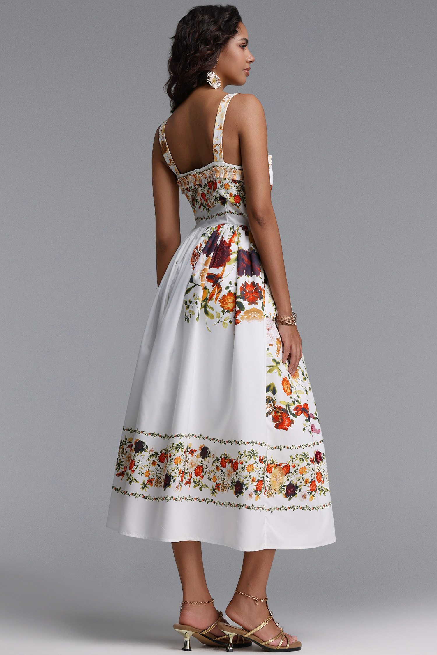 Gayu Resort Flowy Sleeveless Floral Print Woven Floral Maxi Dress