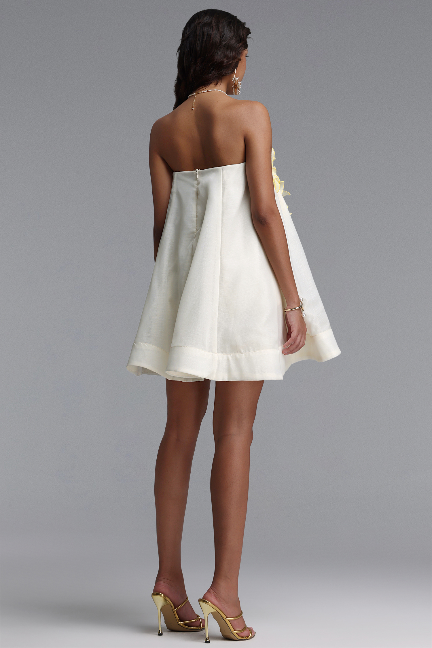 Johe Resort Flowy Sleeveless Floral Organza Mini Dress