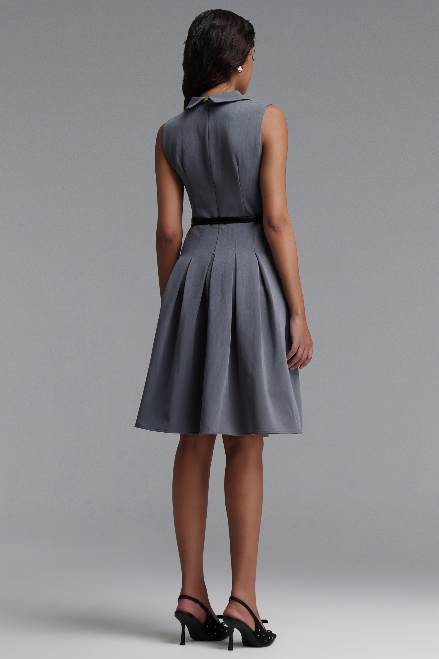 Milo Classic Tailored Collared Sleeveless Woven Mini Dress