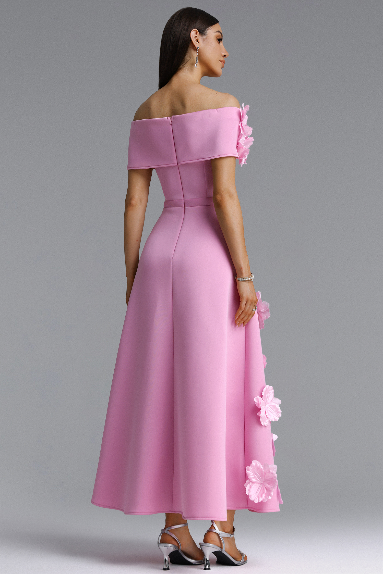 Gacia Elegant Off Shoulder Floral Maxi Dress