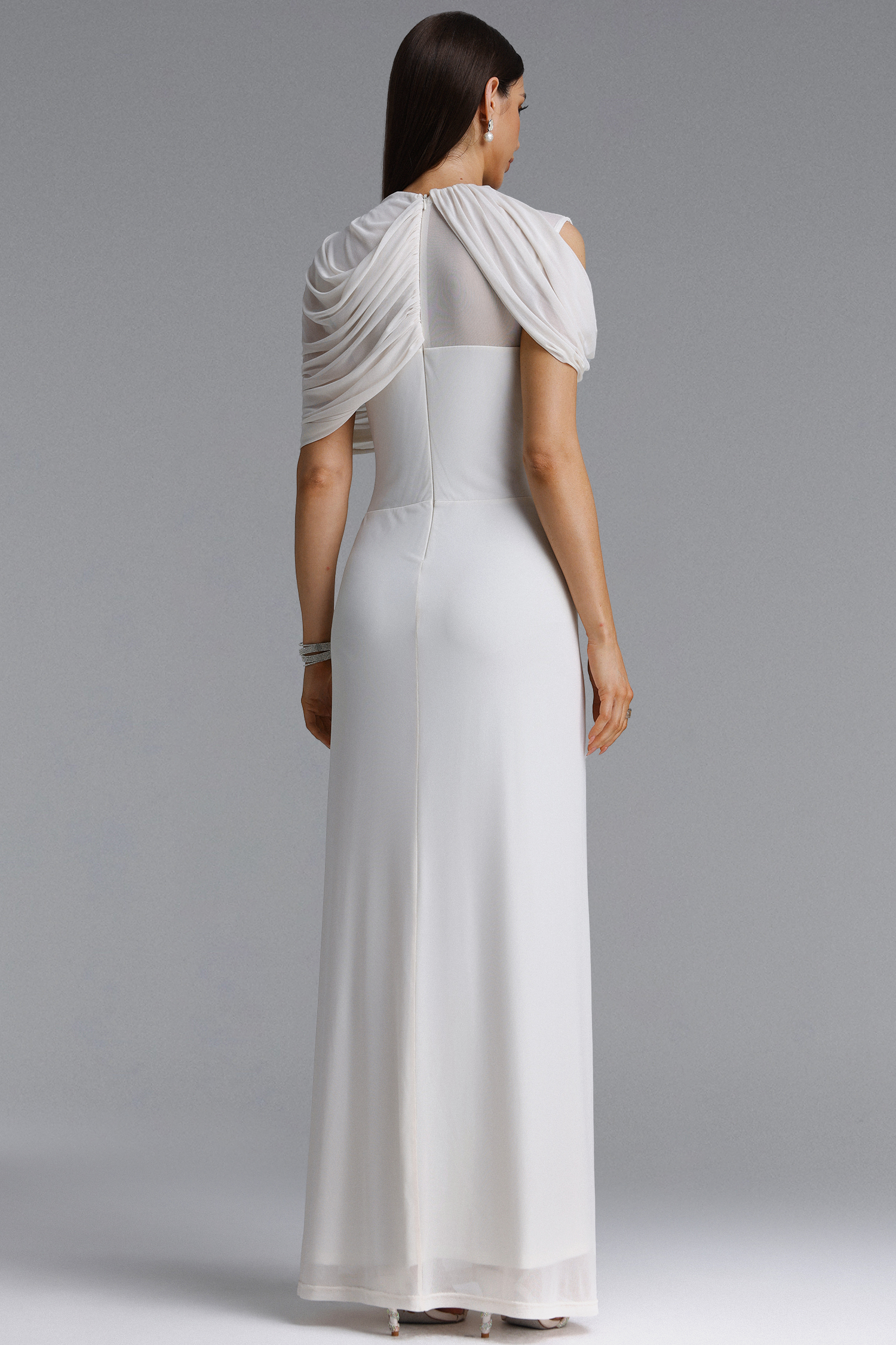 Shea Elegant Draped Twist Knot Maxi Dress