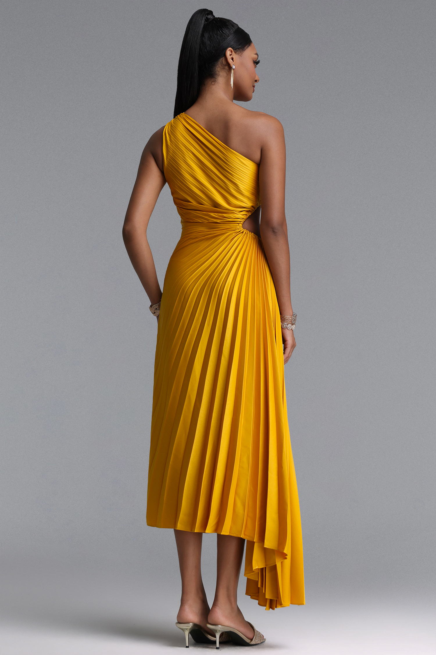Mindi One Shoulder Sleeveless Hollow Maxi Dress