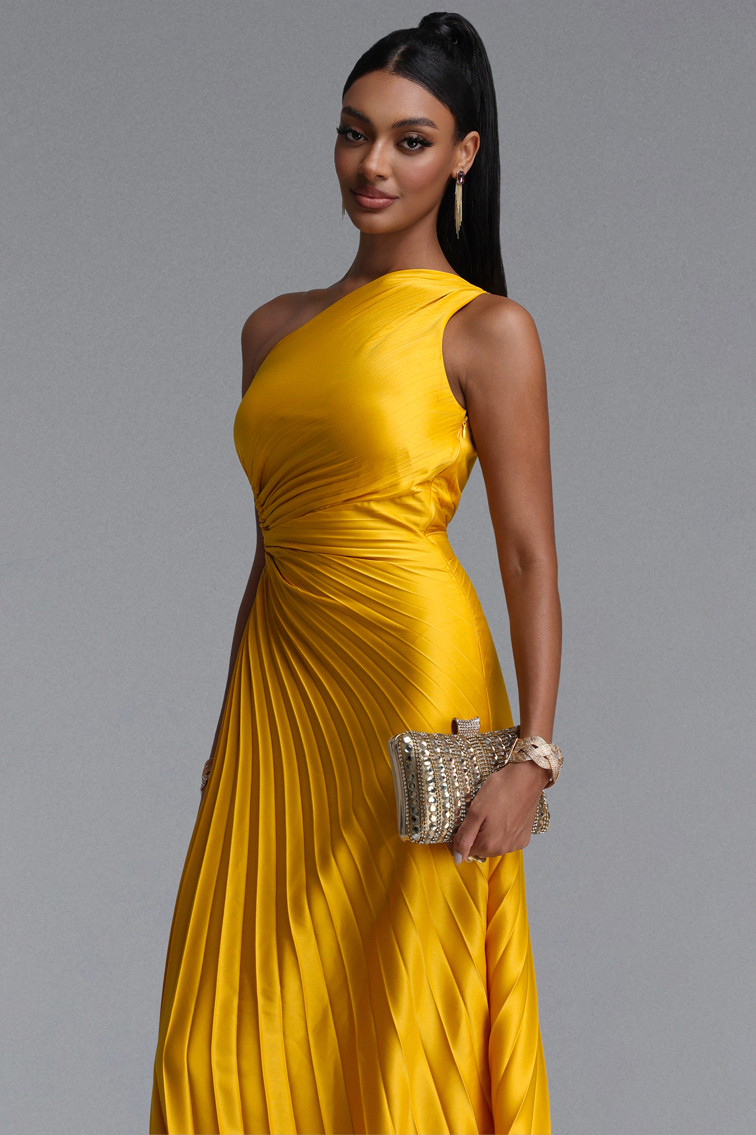 Mindi One Shoulder Sleeveless Hollow Maxi Dress