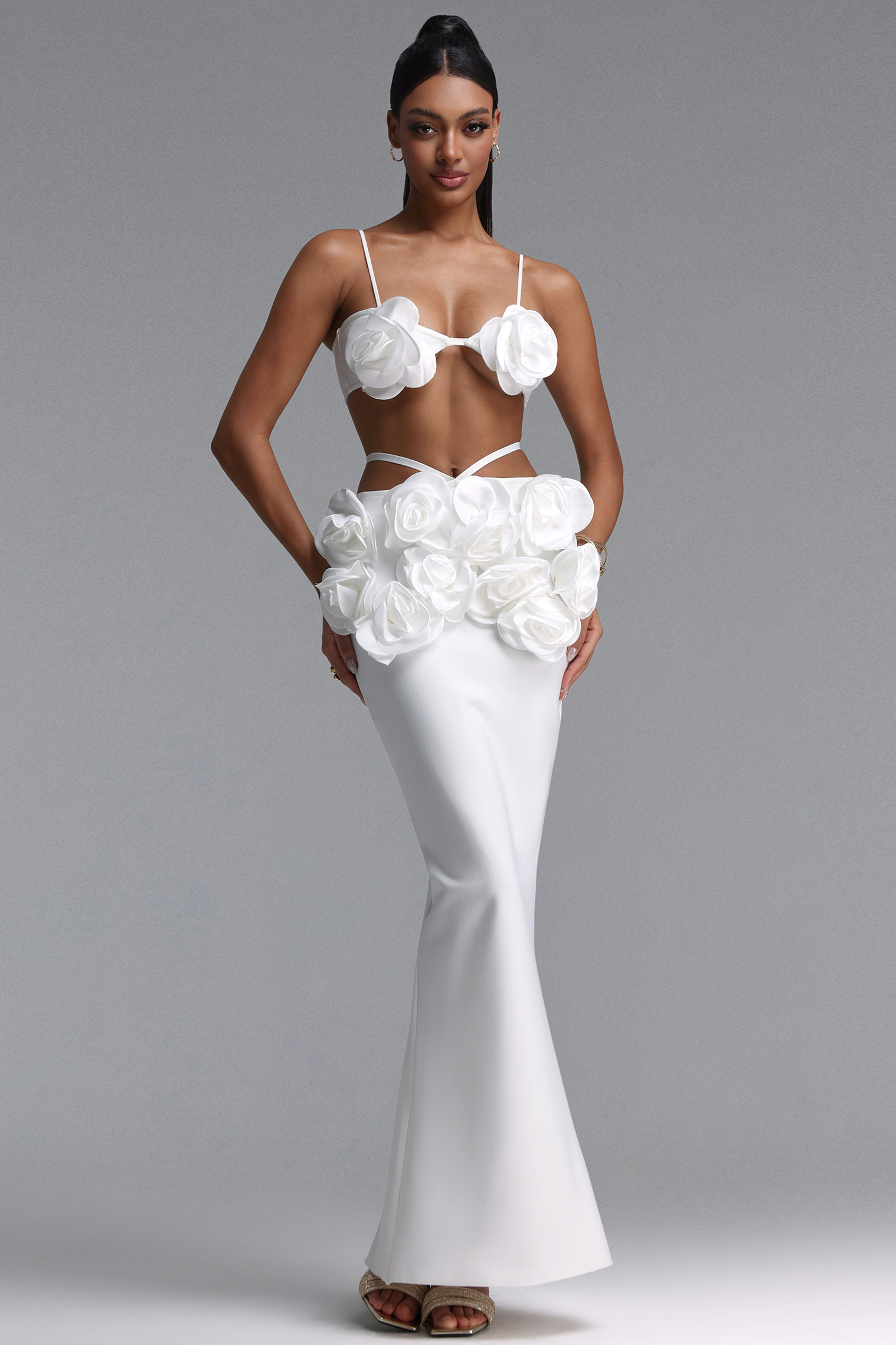 Melia Flowers Bandage Maxi Two-piece Set