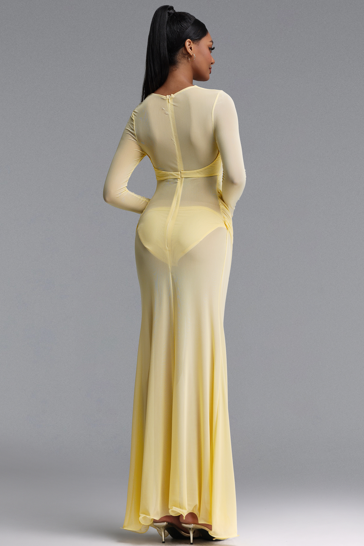 Presley Sexy Fitted Cutout Lace Spliced Knit Maxi Dress
