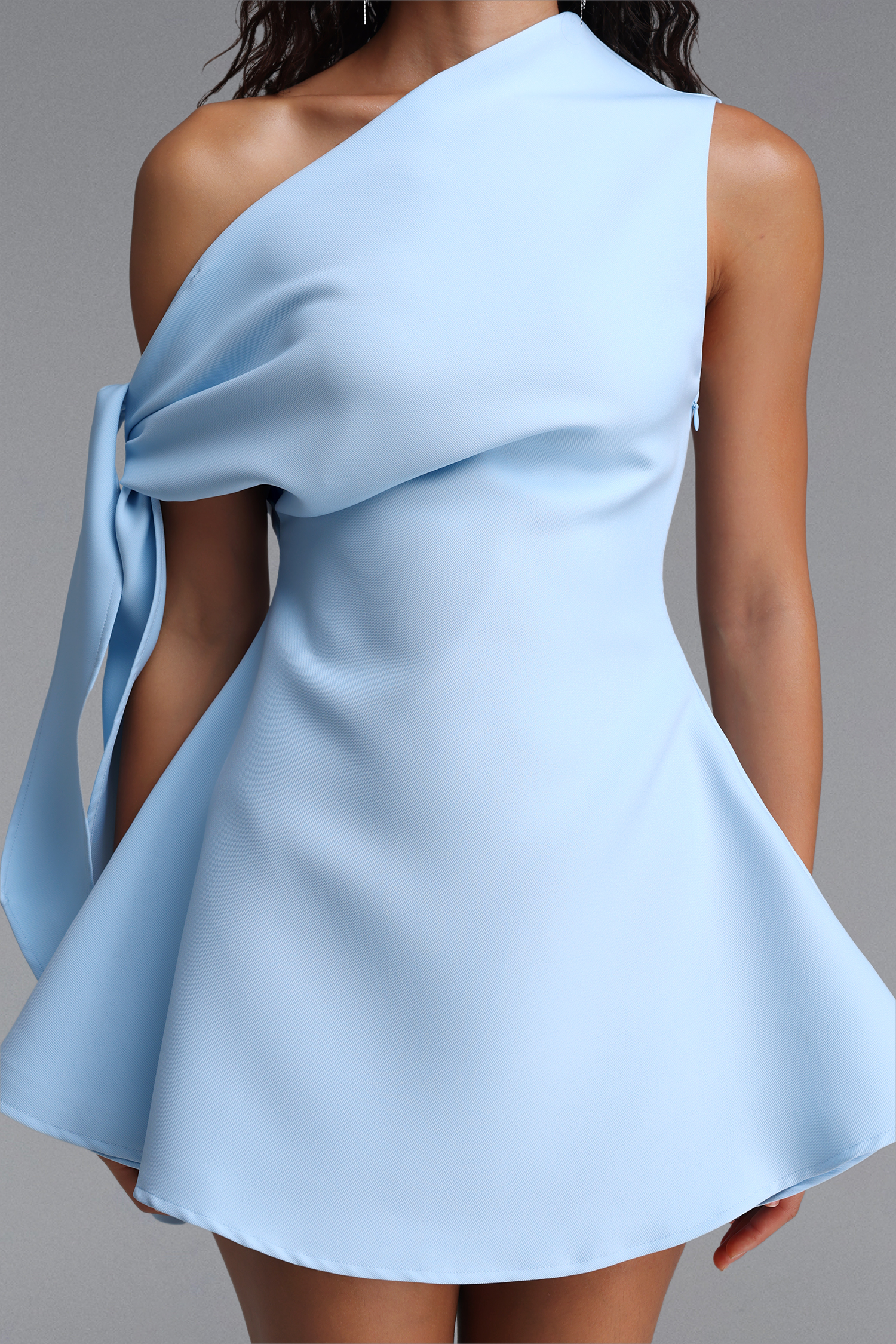 Retale One Shoulder Blue Mini Dress
