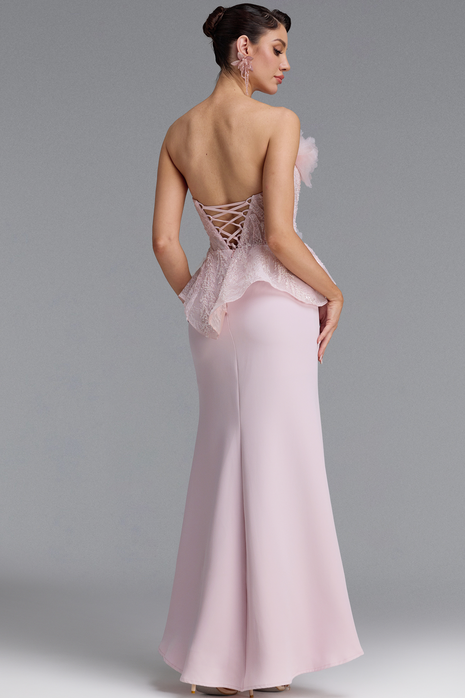 Wyomia Classic Strapless Floral Sequin Maxi Dress