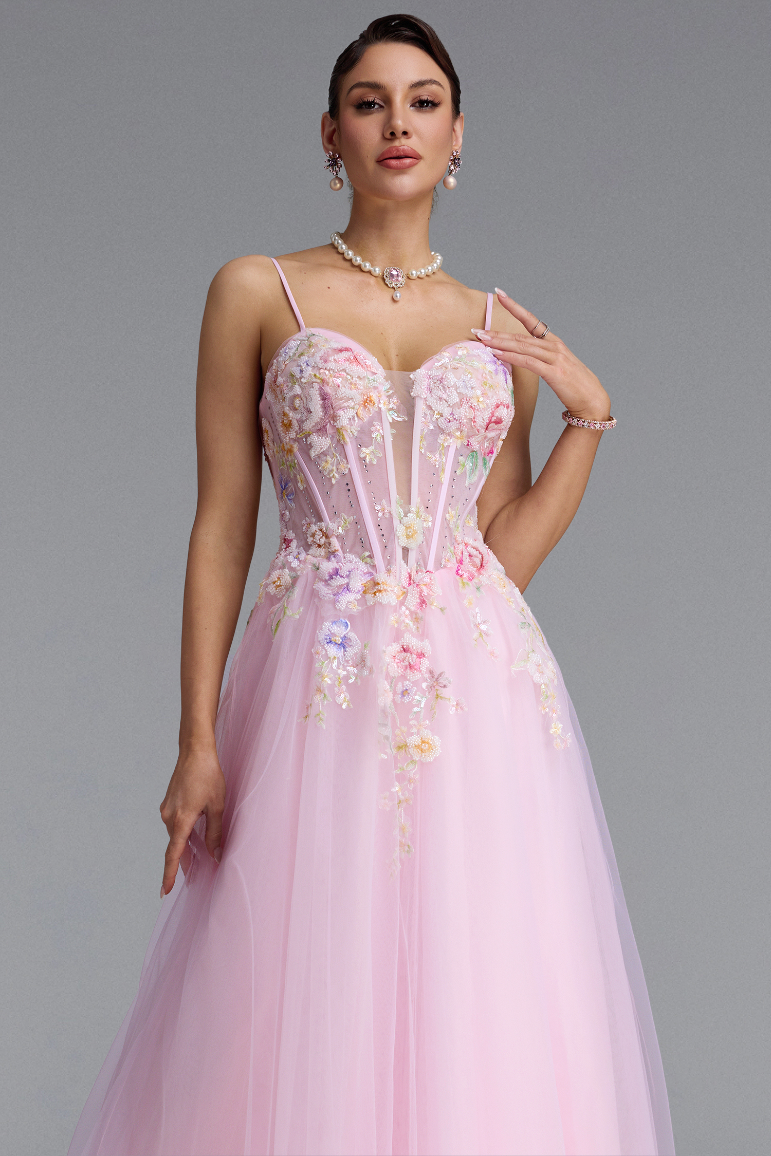 Meryl Romantic Spaghetti Strap Floral Maxi Dress