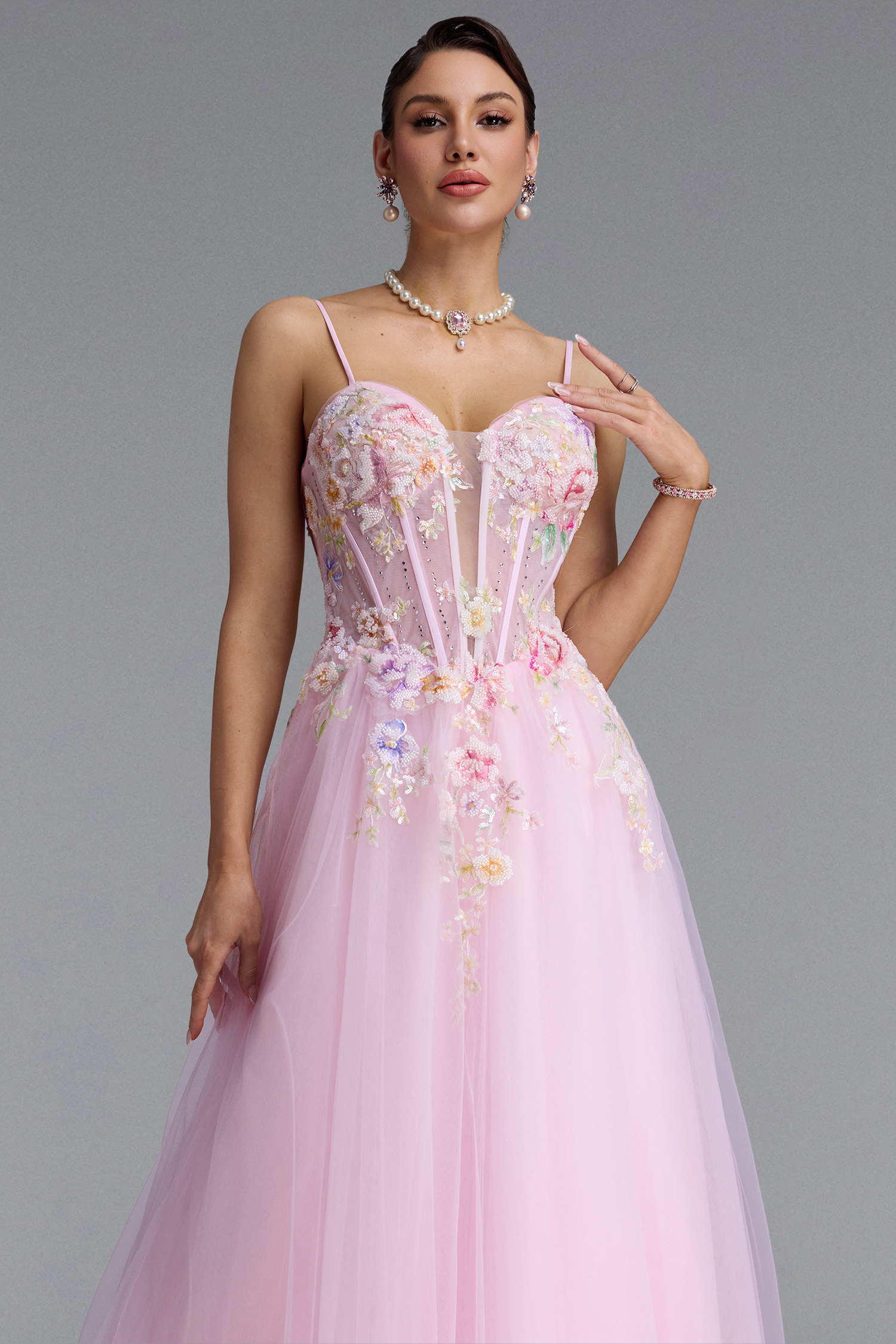 Meryl Romantic Spaghetti Strap Floral Maxi Dress