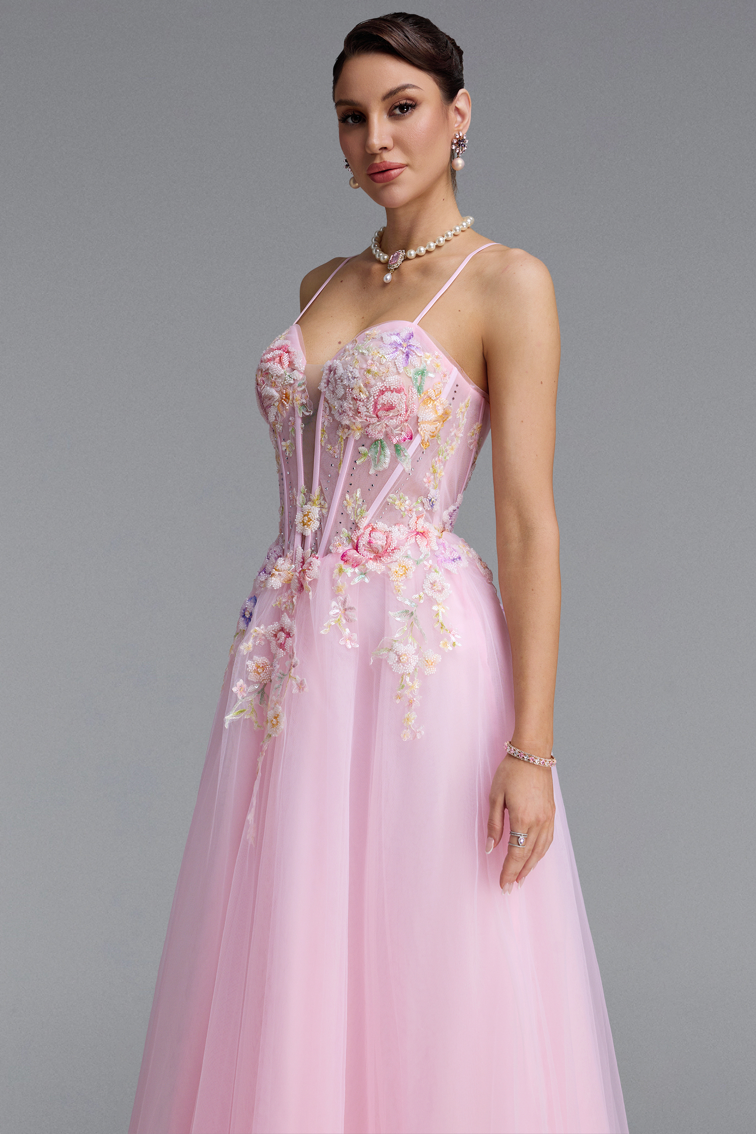 Meryl Romantic Spaghetti Strap Floral Maxi Dress