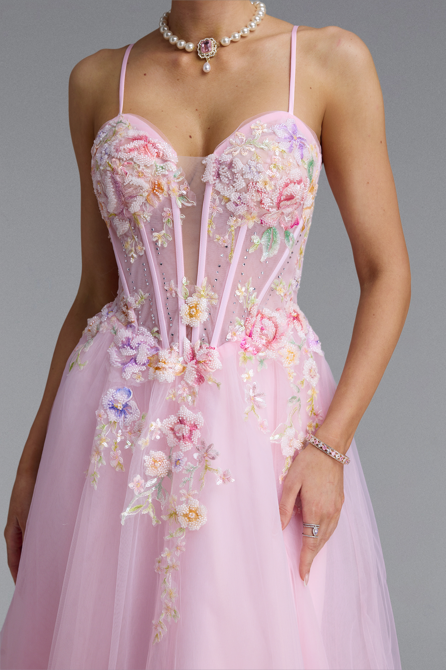 Meryl Romantic Spaghetti Strap Floral Maxi Dress