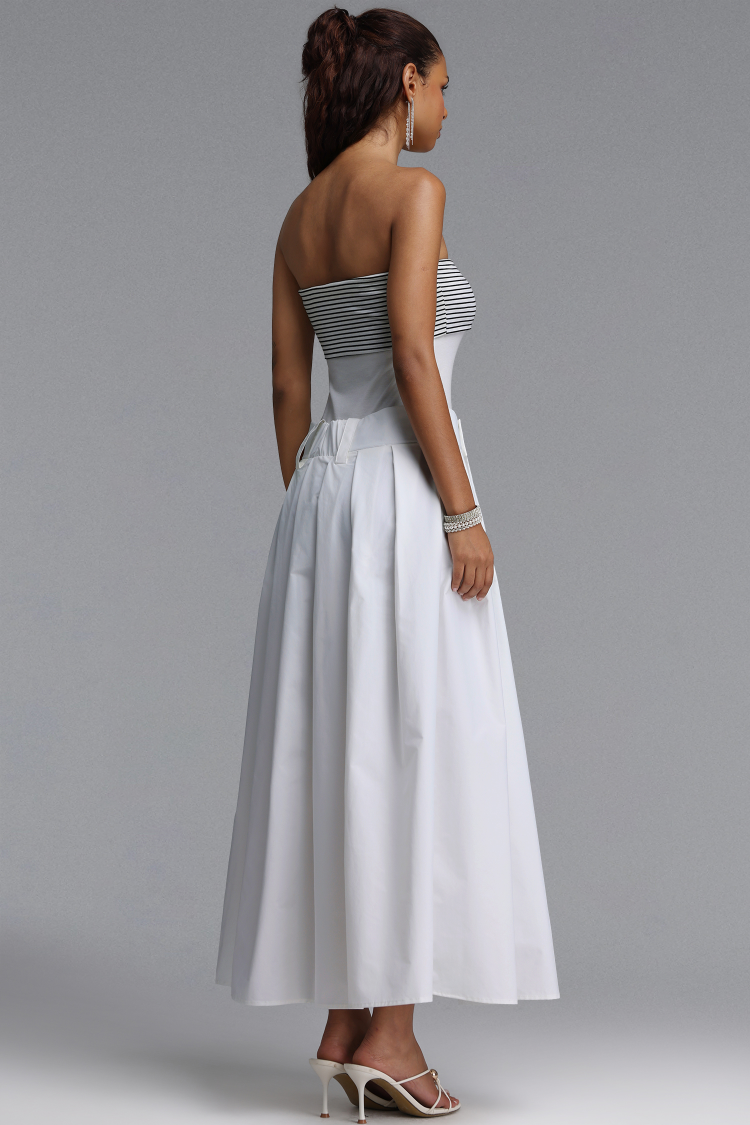 Lotta Chic Strapless Faux Two Piece Maxi Dress