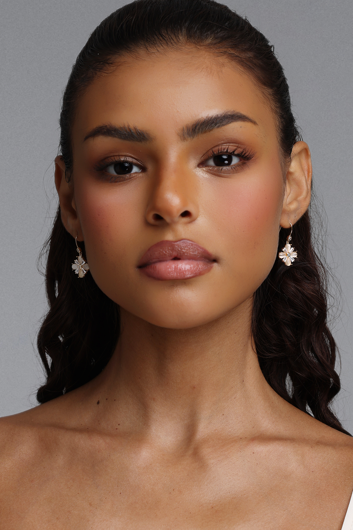 Xaviera Floral Rhinestone Earrings