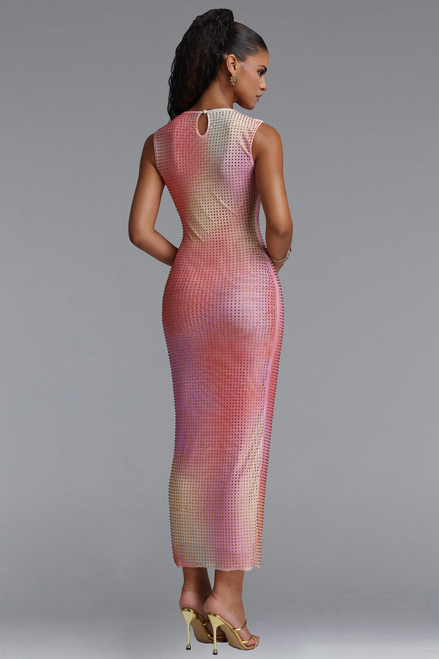 Lomo Gradient Diamante Maxi Dress