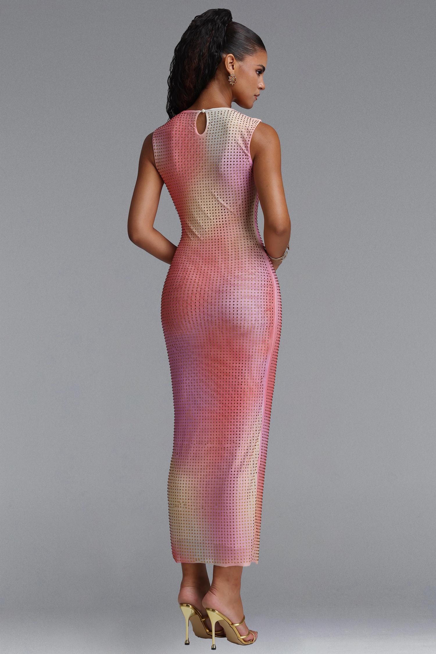 Lomo Gradient Diamante Maxi Dress