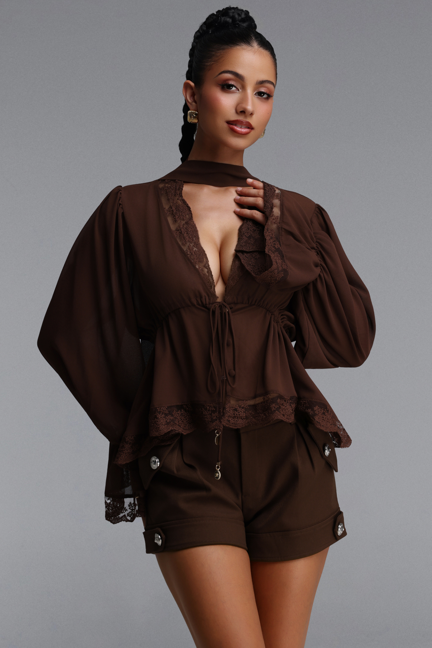 Jenn Chic Tailored Long Sleeve Top Or Skirt