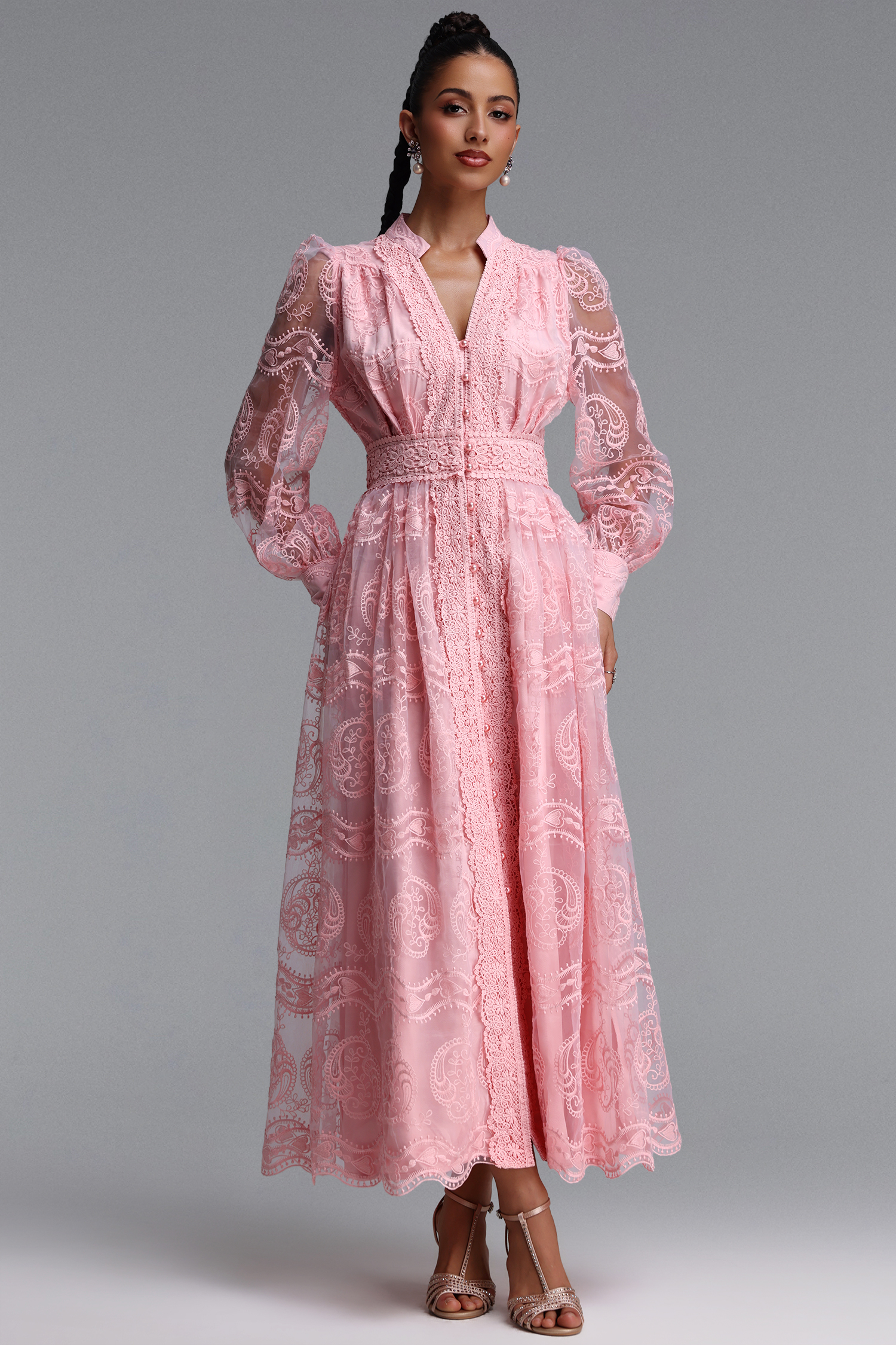 Jaylee Romantic Flowy Woven Maxi Dress