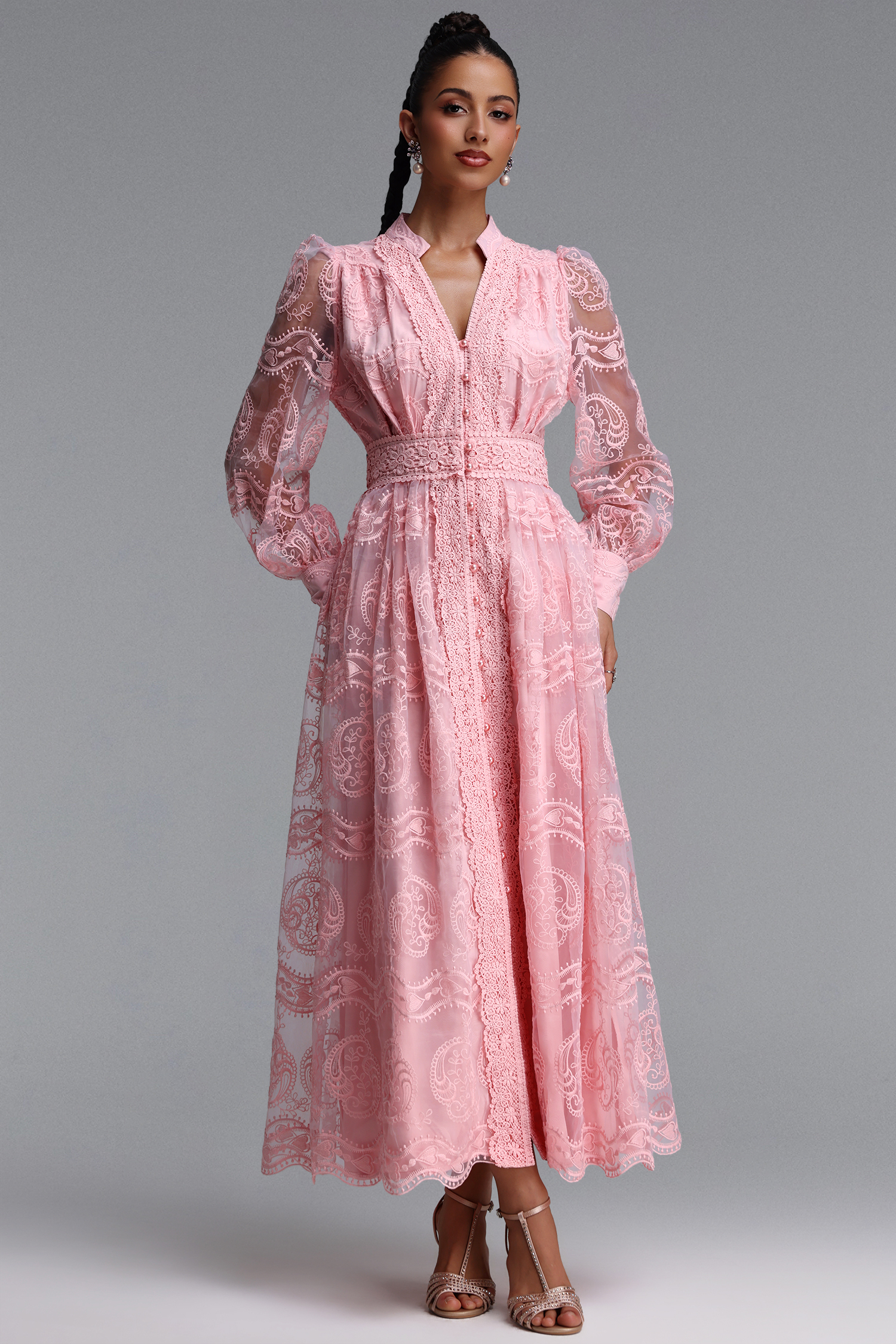 Jaylee Romantic Flowy Woven Maxi Dress