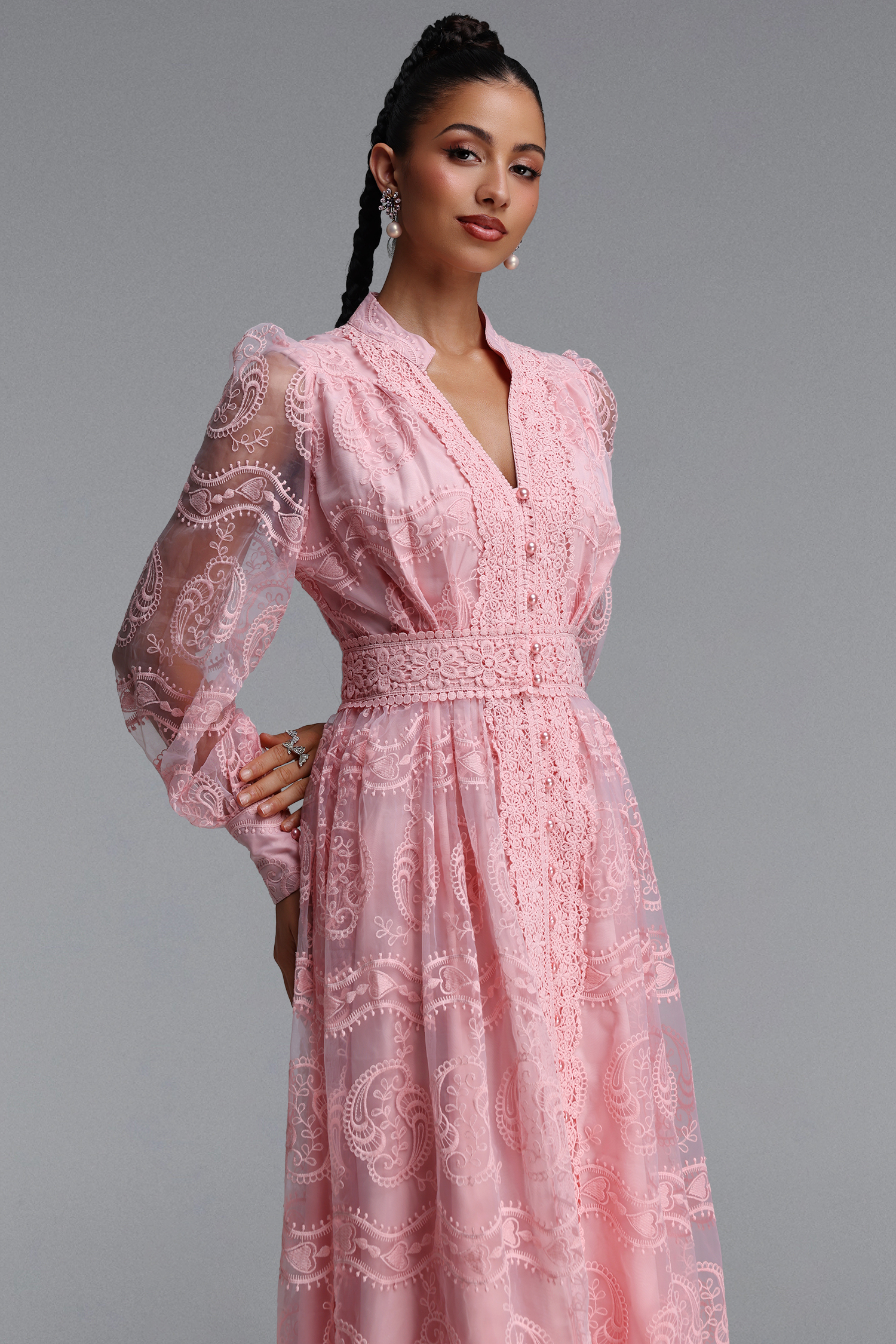 Jaylee Romantic Flowy Woven Maxi Dress