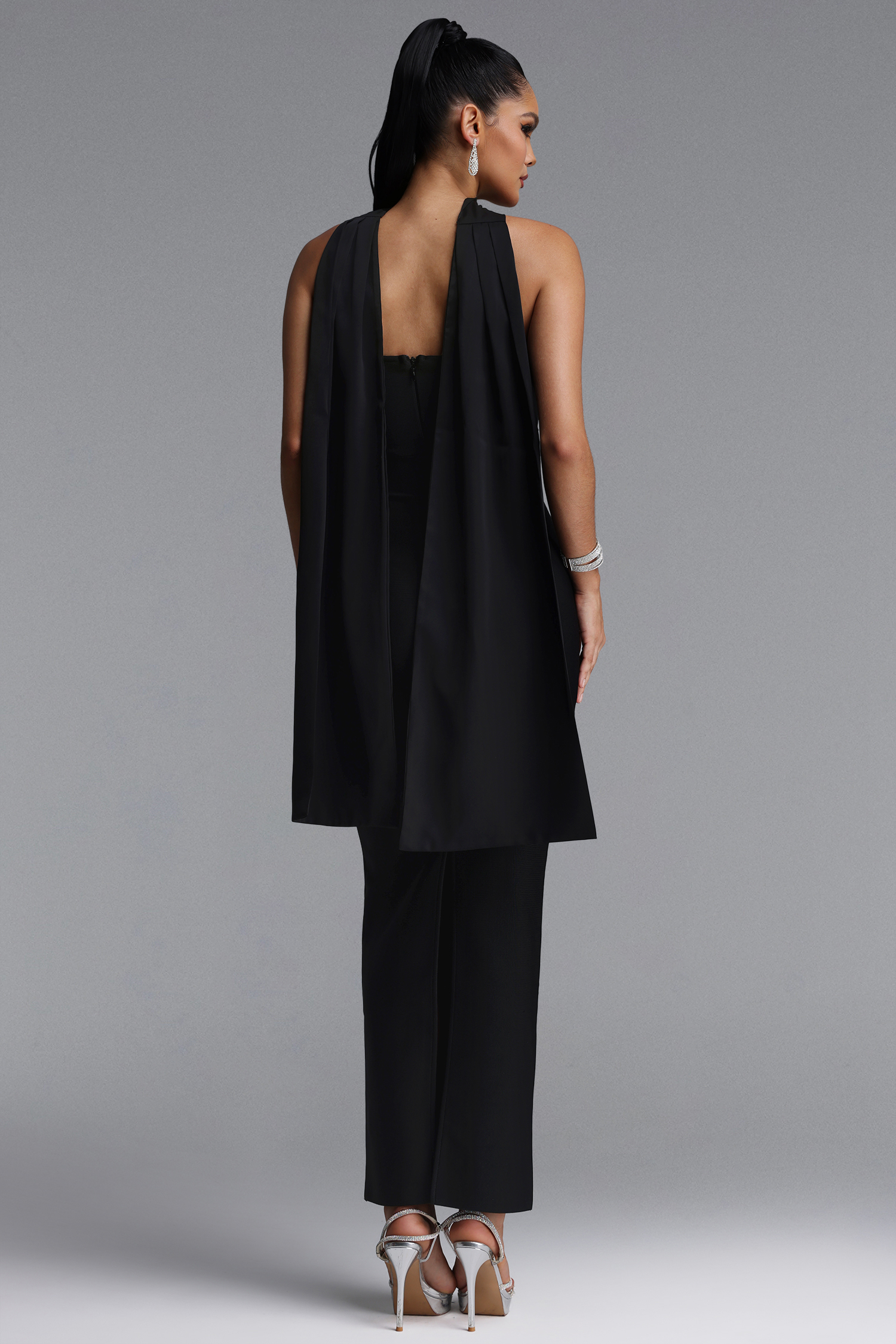 Eurien Glamorous Contour Strapless Floral Bandage Maxi Dress