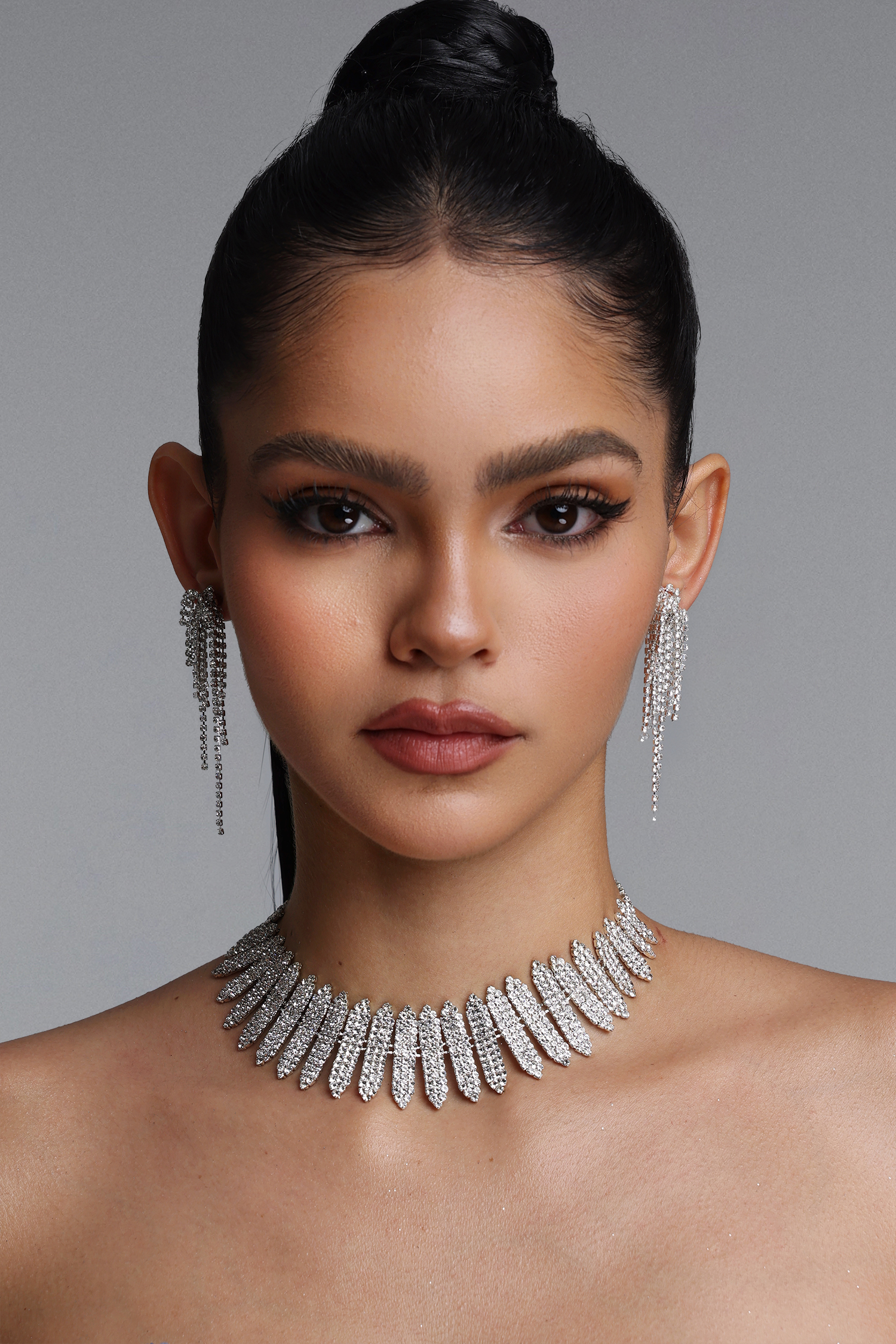 Inya Exquisite Multi‑Strand Rhinestone Tassel Earrings