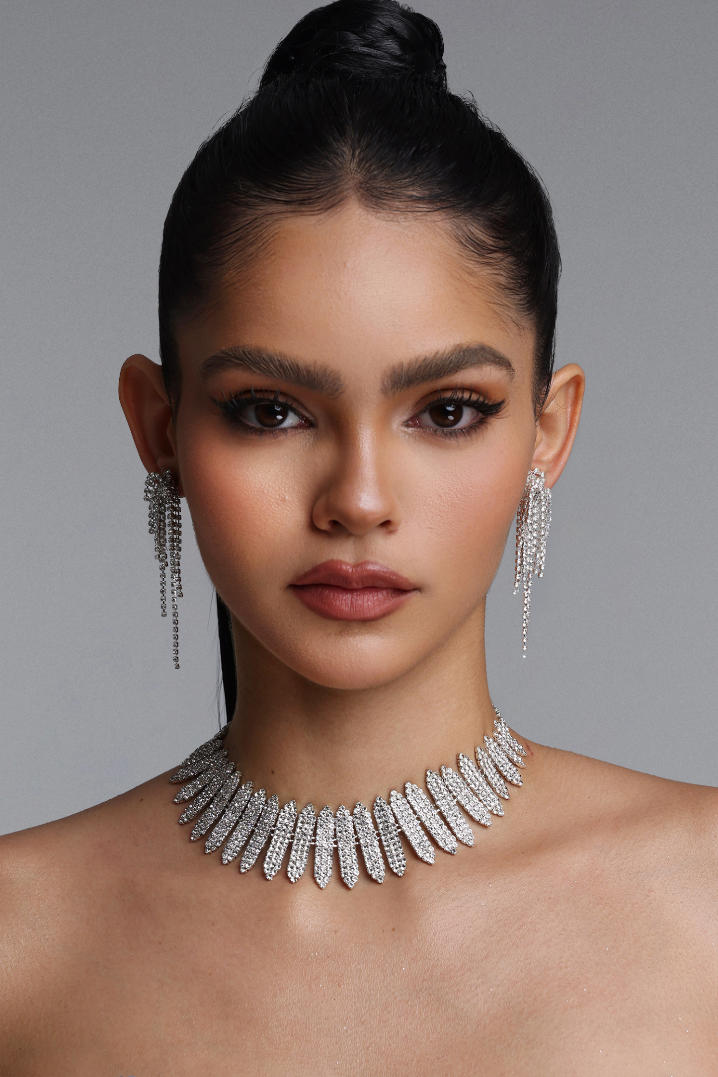 Inya Exquisite Multi‑Strand Rhinestone Tassel Earrings