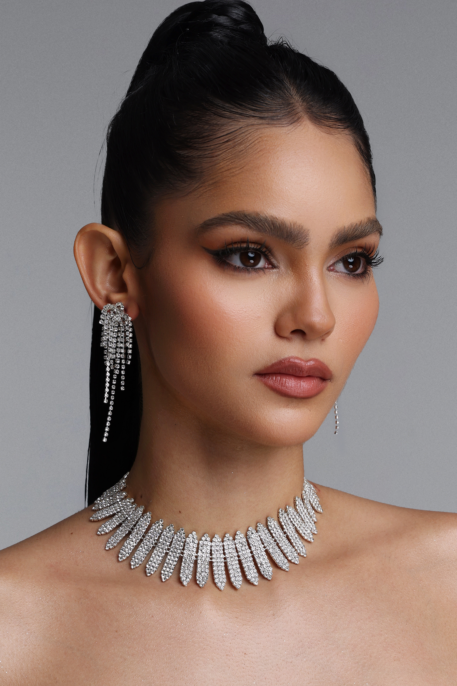 Inya Exquisite Multi‑Strand Rhinestone Tassel Earrings