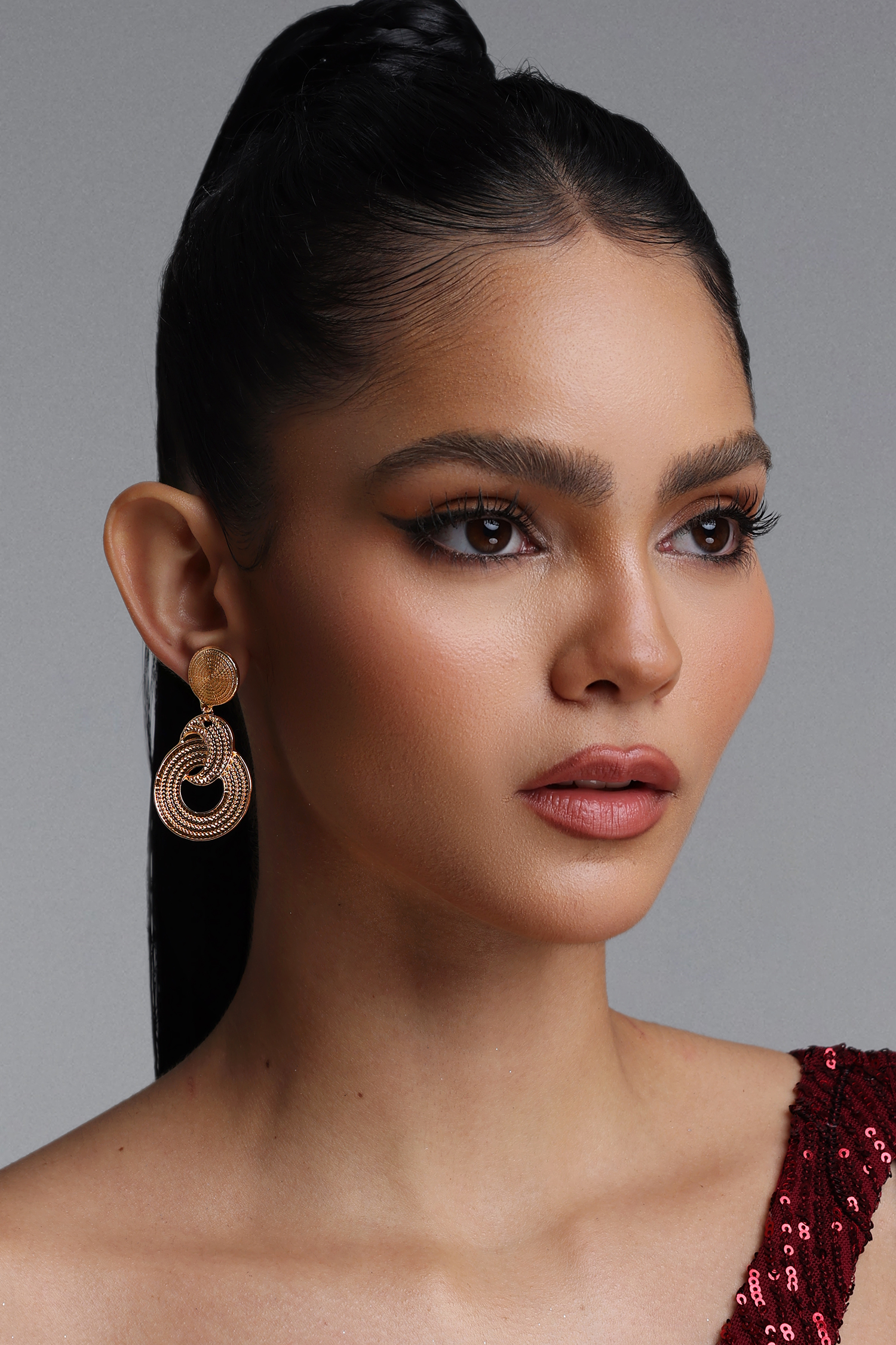 Serren Woven Interlocking Circle Drop Earrings
