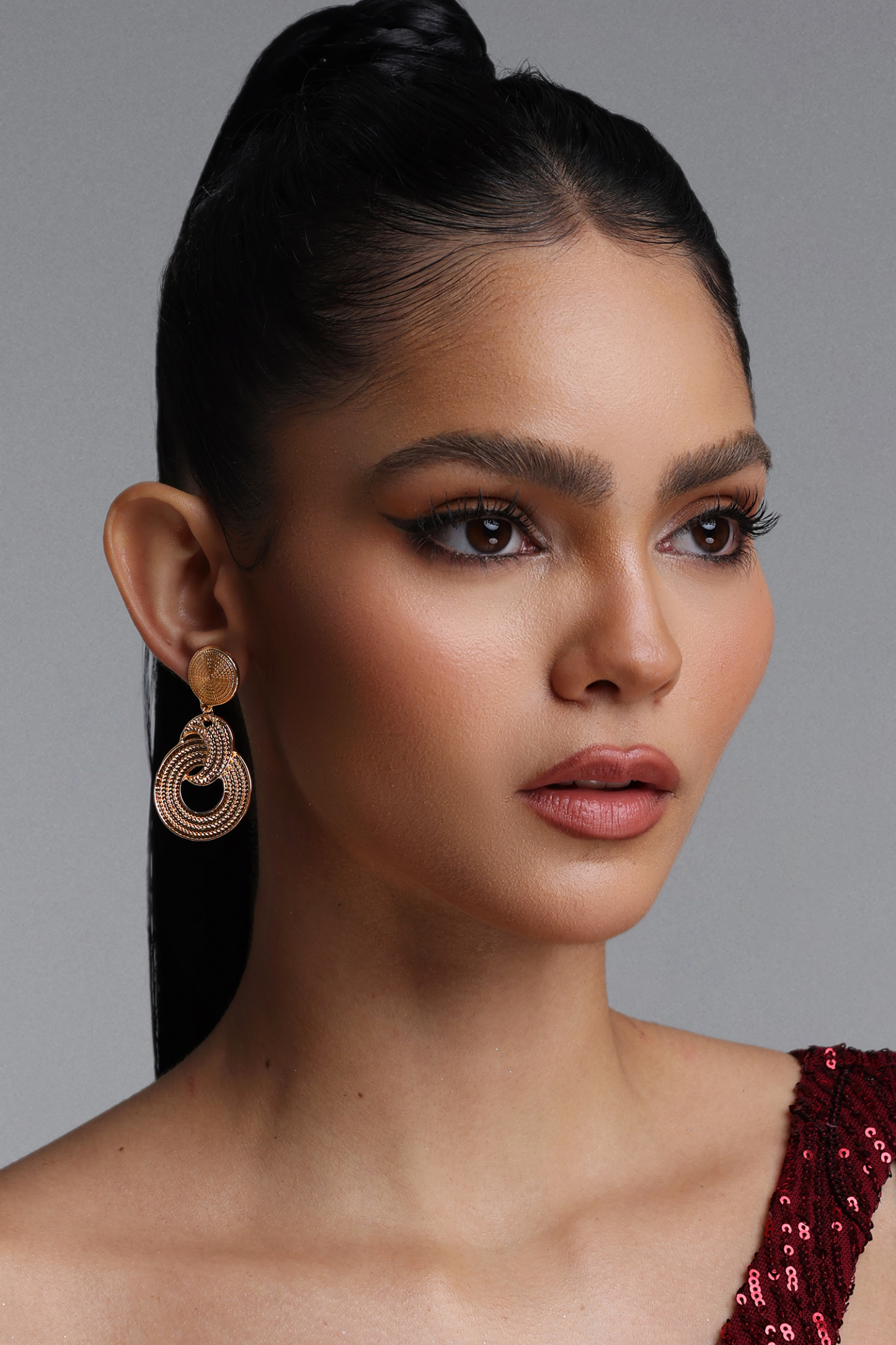 Serren Woven Interlocking Circle Drop Earrings