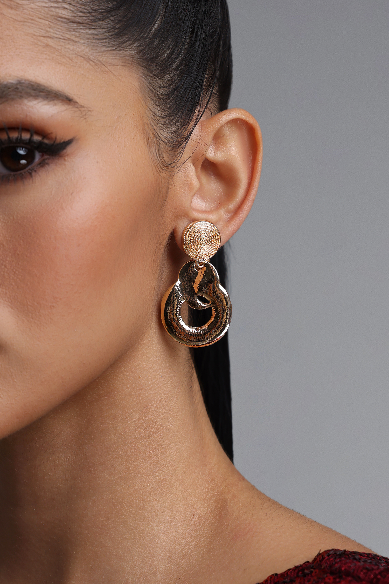 Serren Woven Interlocking Circle Drop Earrings